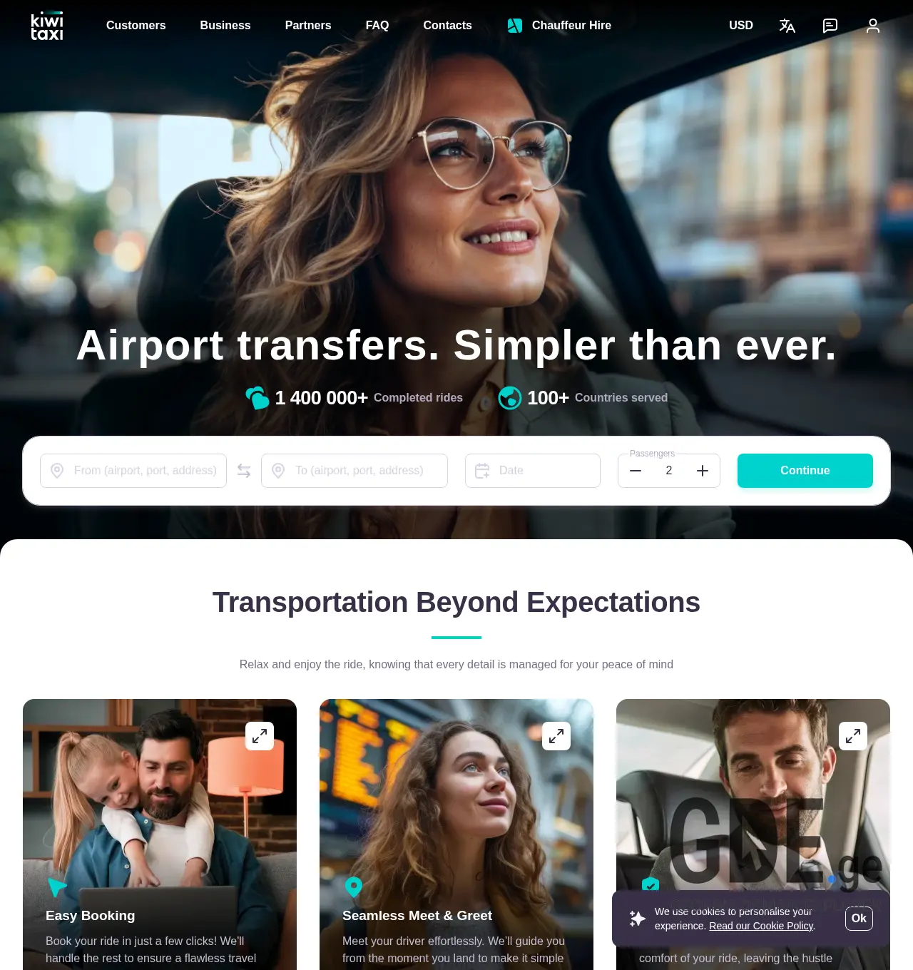 Screenshot of the site flytaxi.ge at 2025-11-30