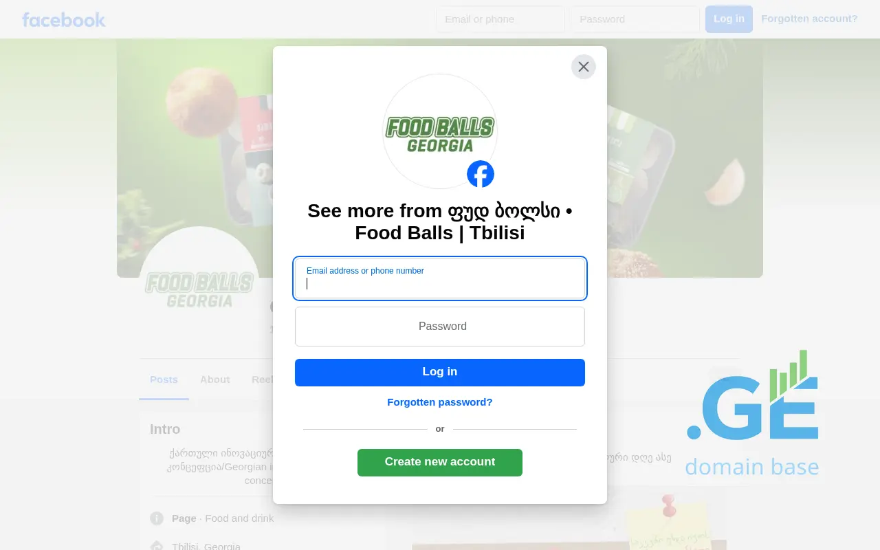 Screenshot of the site foodballs.ge at 2025-10-06