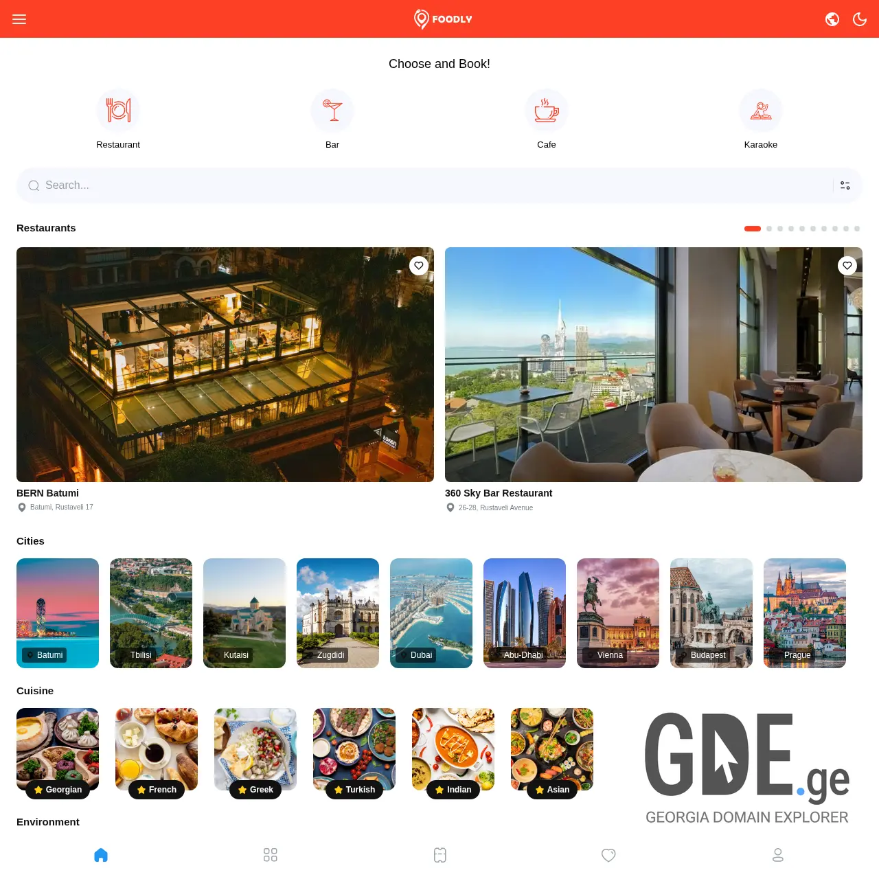 Screenshot of the site foodlyapp.ge at 2025-12-10