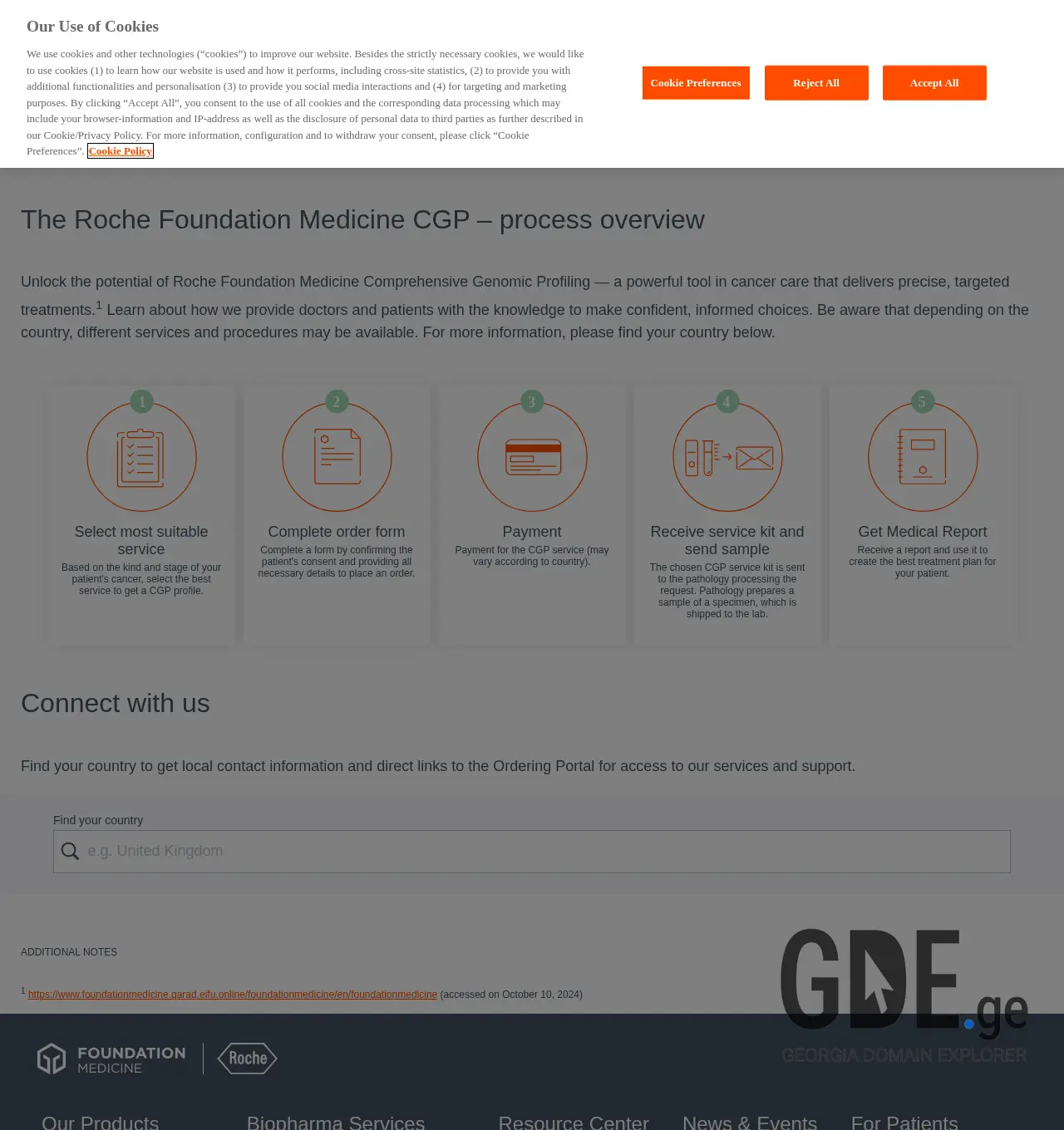 Screenshot of the site foundationmedicine.ge at 2025-11-30