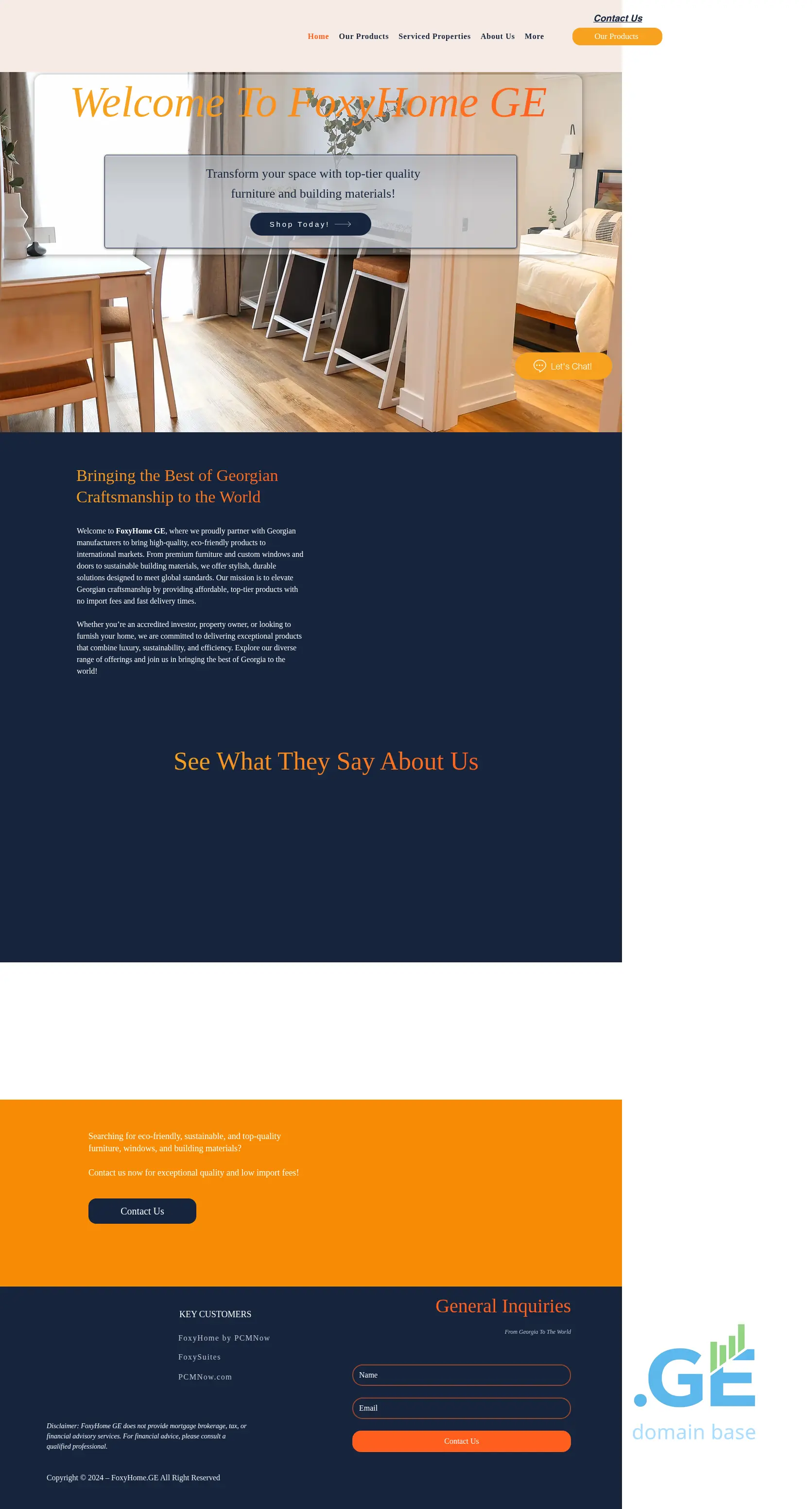 Screenshot of the site foxyhome.ge at 2025-10-06