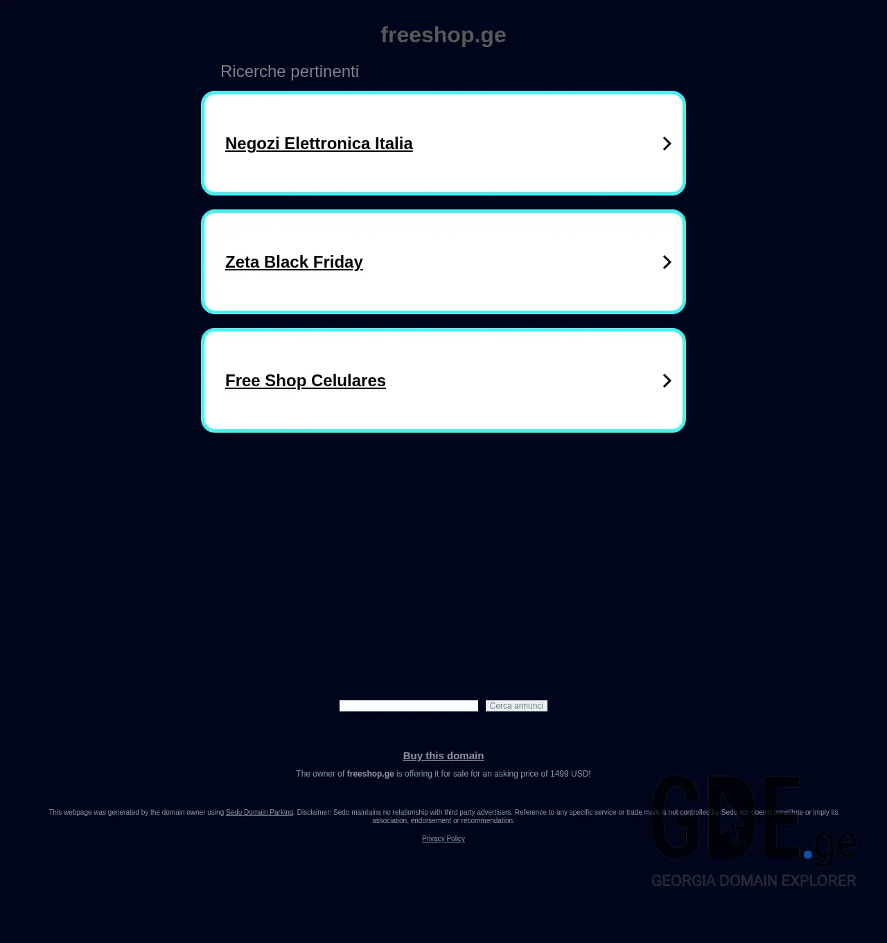 Screenshot of the site freeshop.ge at 2025-11-29