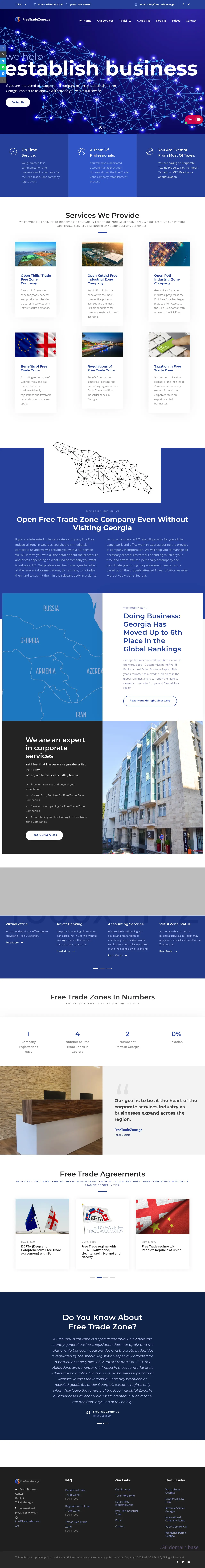 Screenshot of the site freetradezone.ge at 2025-09-05