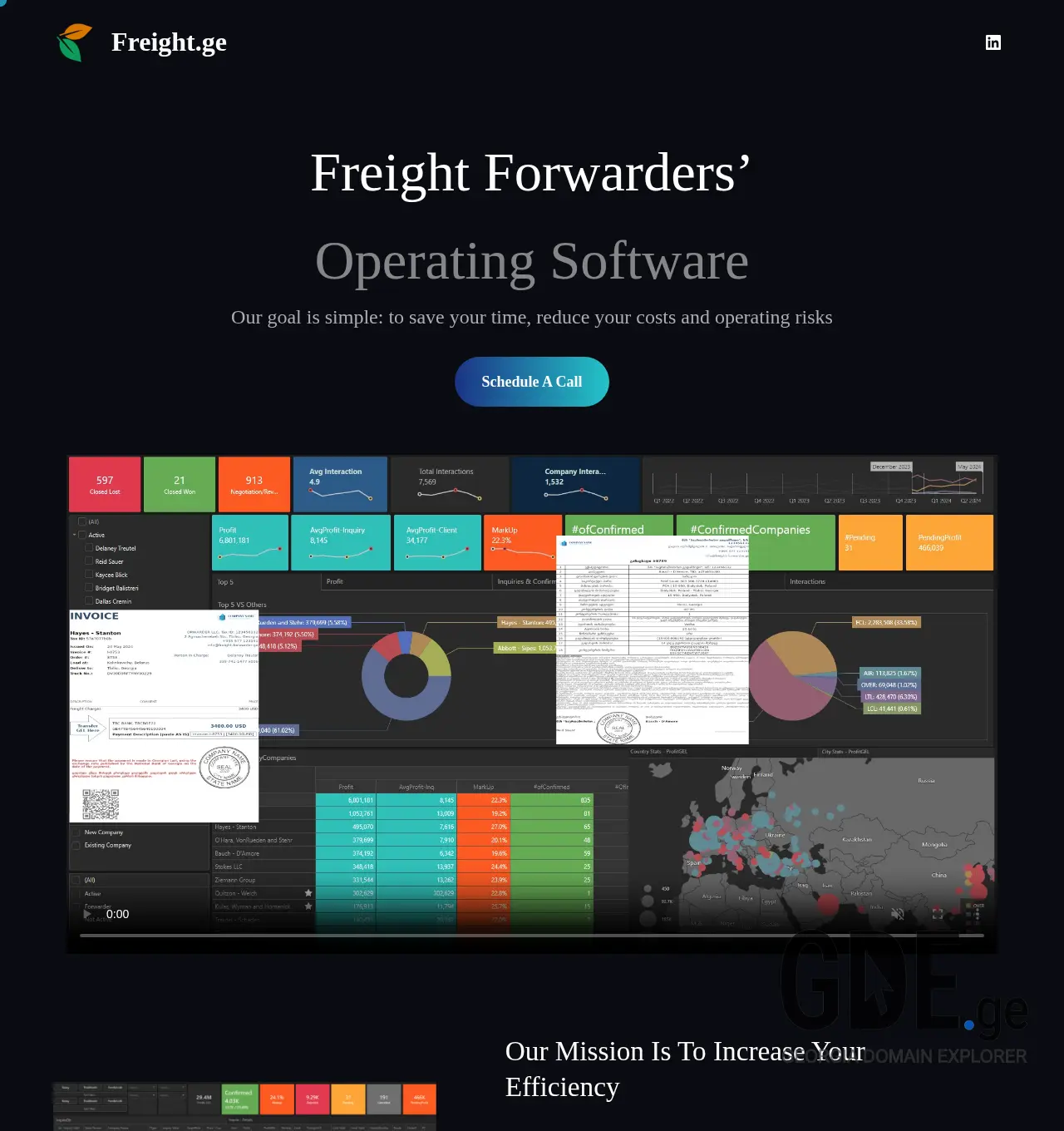 Screenshot of the site freight.ge at 2025-11-30