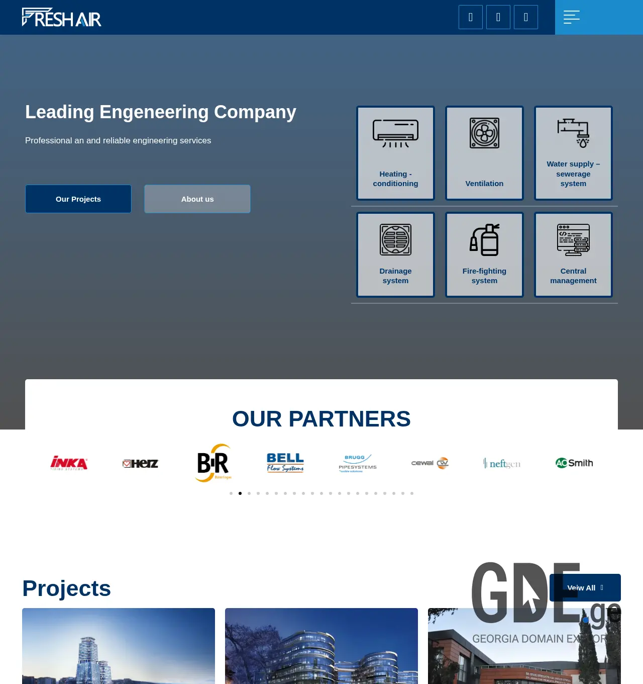 Screenshot of the site freshair.ge at 2025-11-29