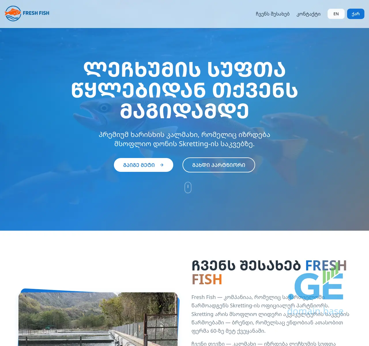 Screenshot of the site freshfish.ge at 2025-11-14