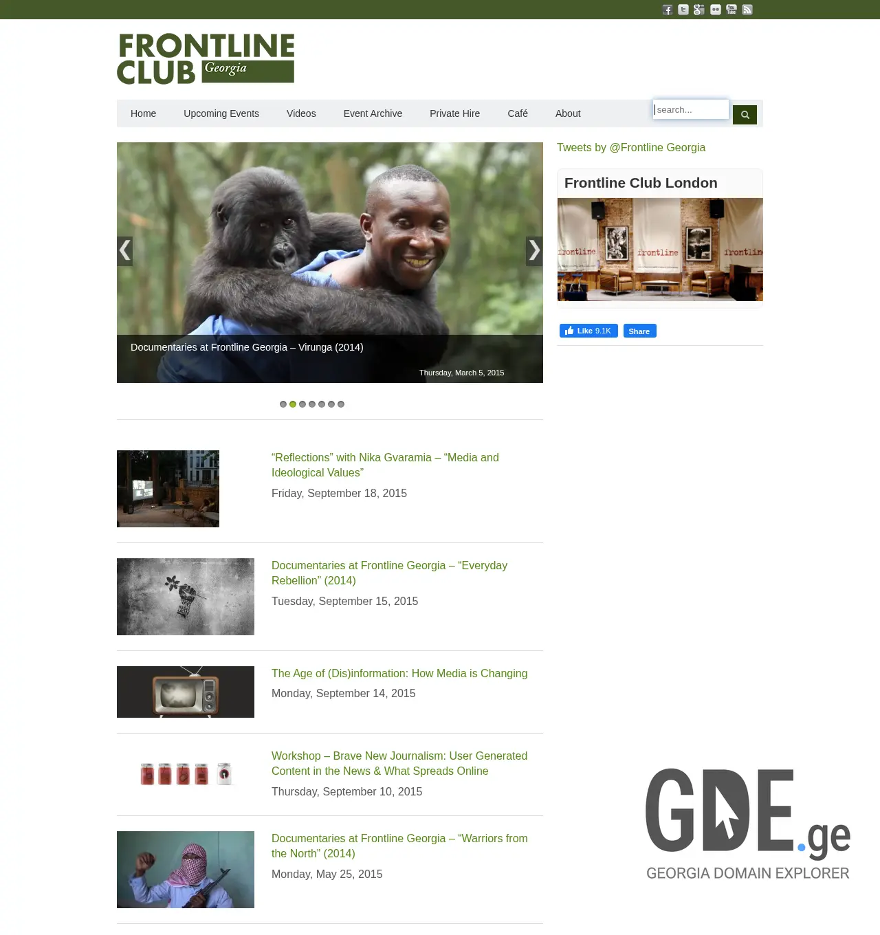 Screenshot of the site frontlinegeorgia.ge at 2025-11-29