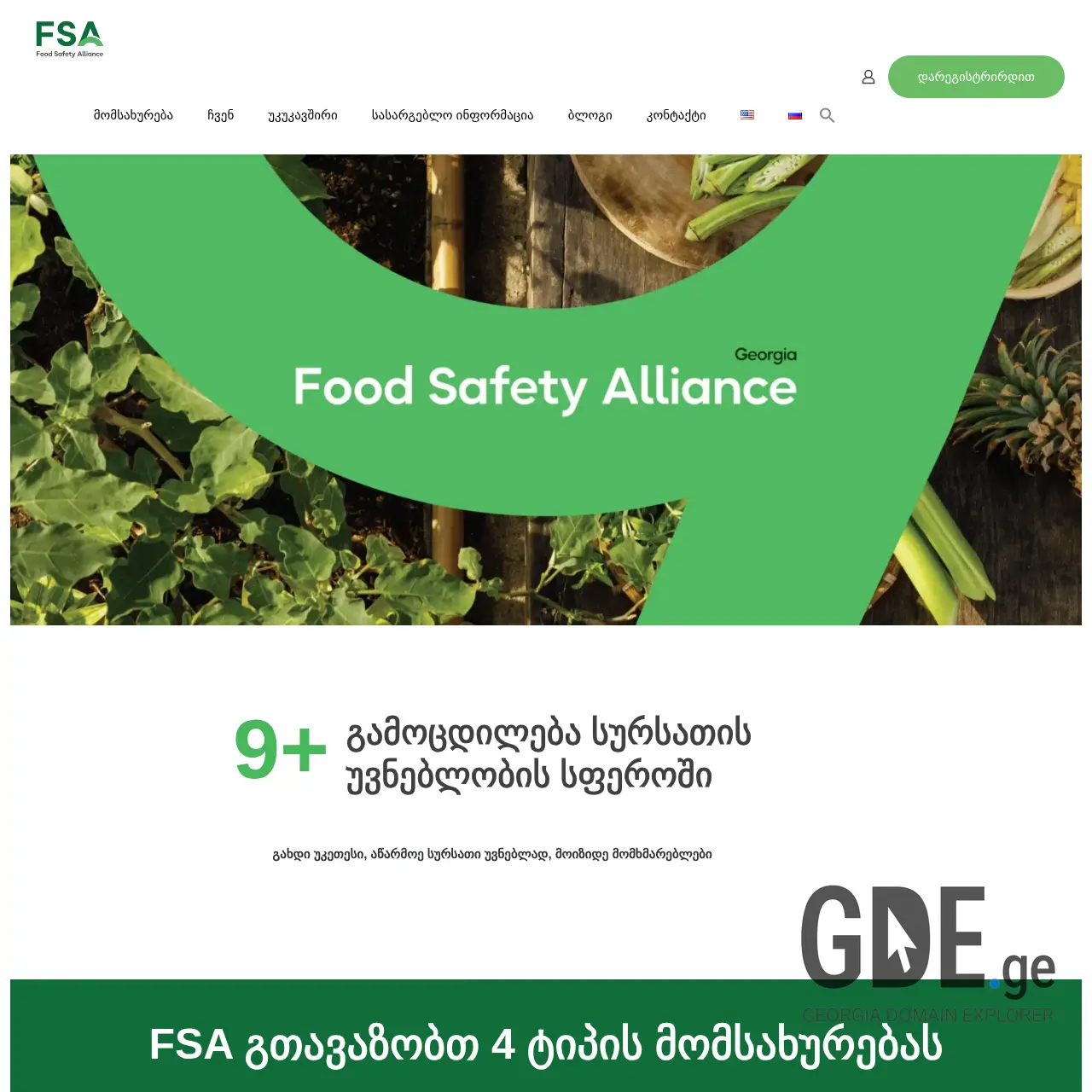 Screenshot of the site fsageorgia.ge at 2025-12-09