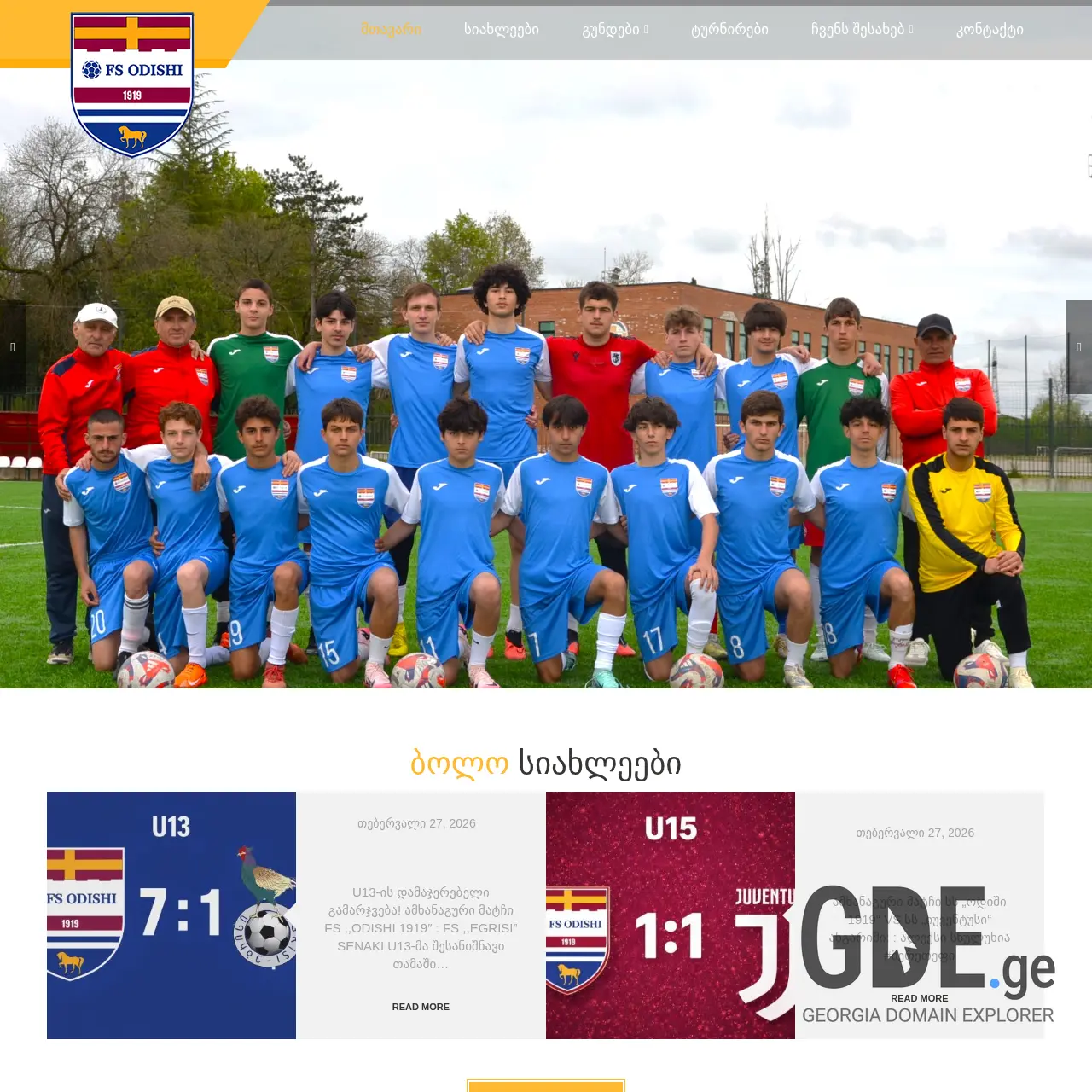 Screenshot of the site fsodishi1919.ge at 2026-02-28