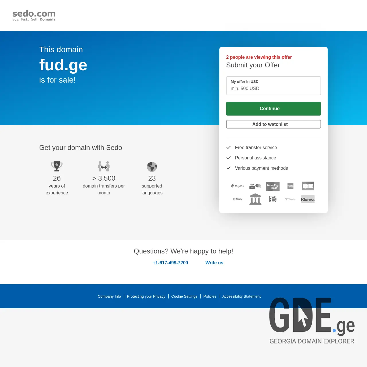 Screenshot of the site fud.ge at 2025-12-10