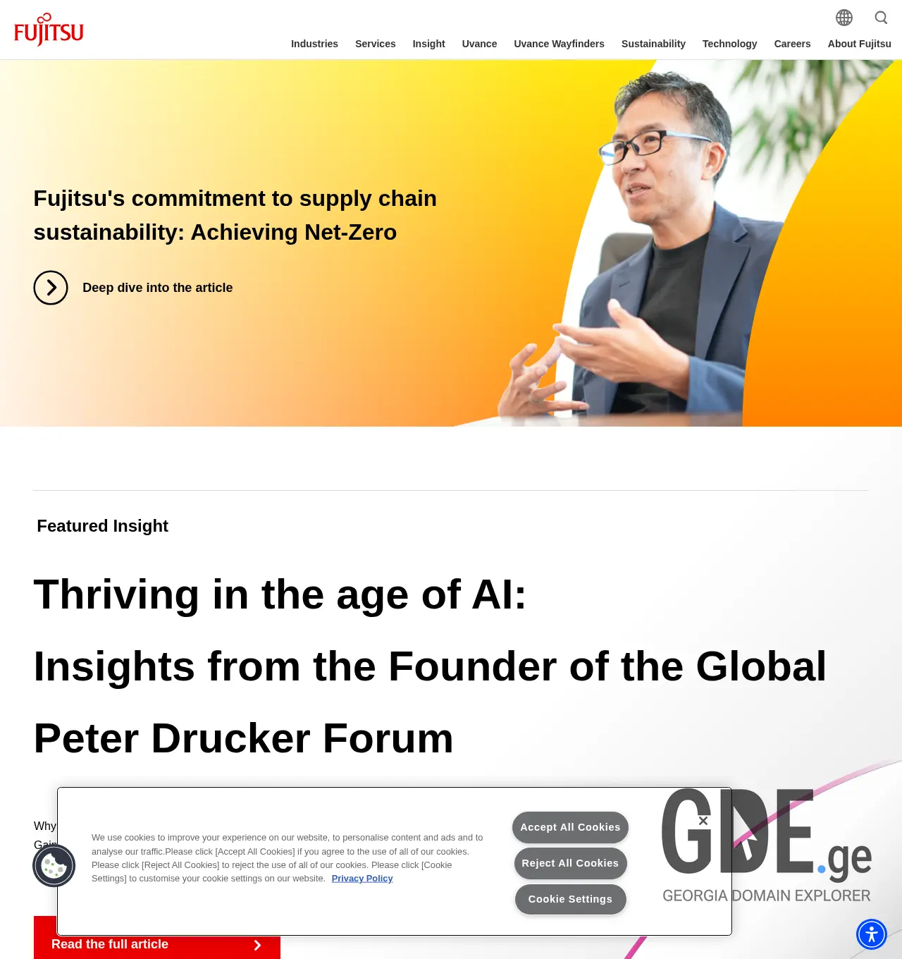 Screenshot of the site fujitsu.ge at 2025-11-30