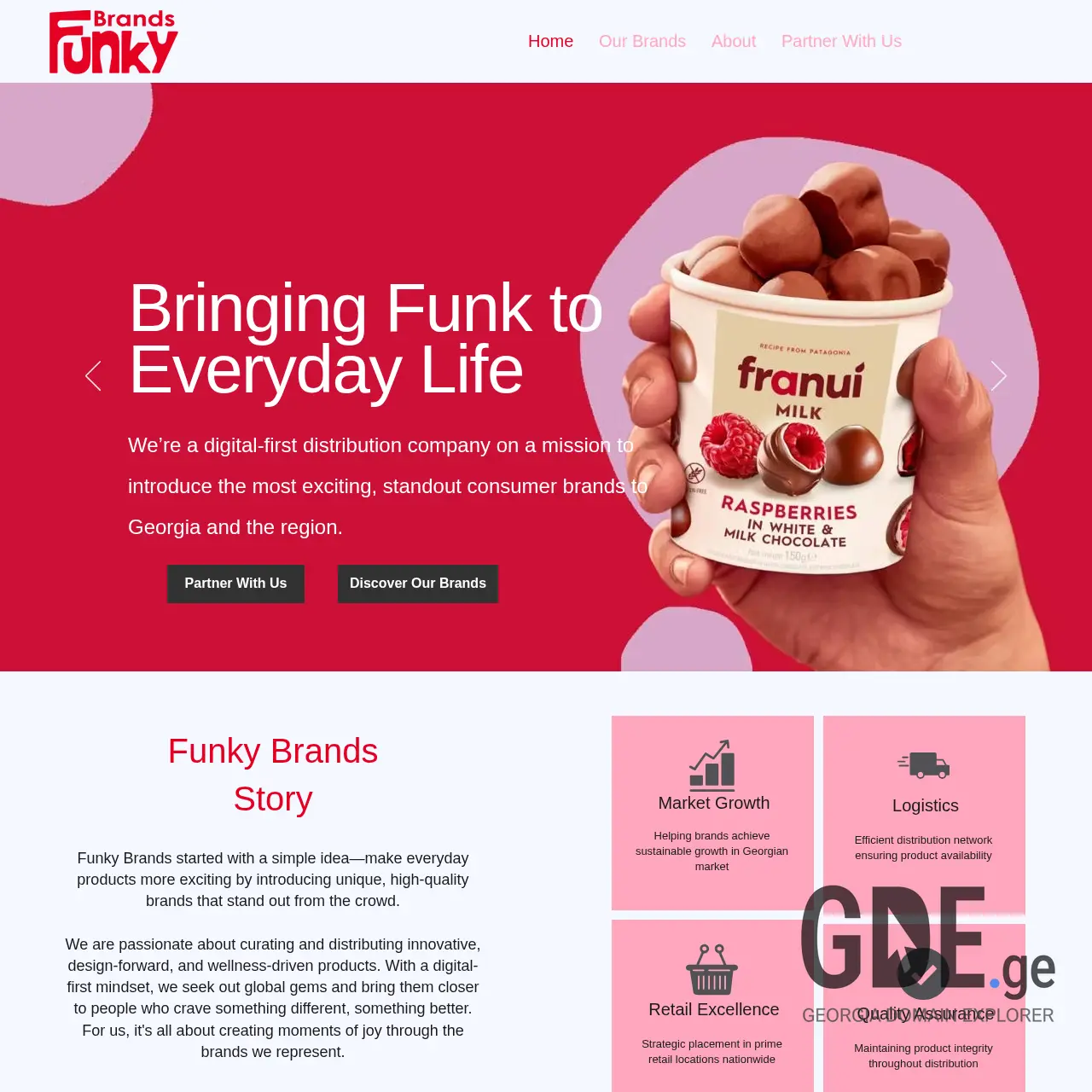 Screenshot of the site funkybrands.ge at 2025-12-10