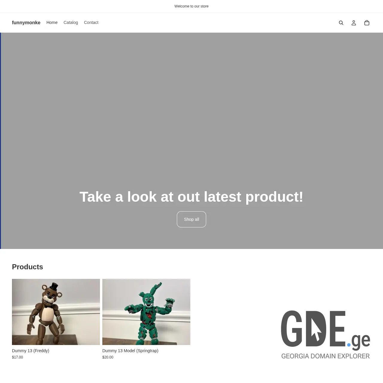 Screenshot of the site funnymonke.ge at 2026-02-25