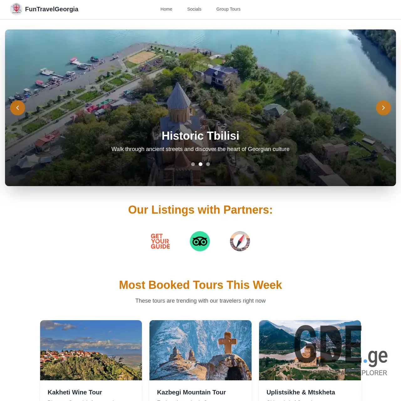 Screenshot of the site funtravel.ge at 2025-12-10