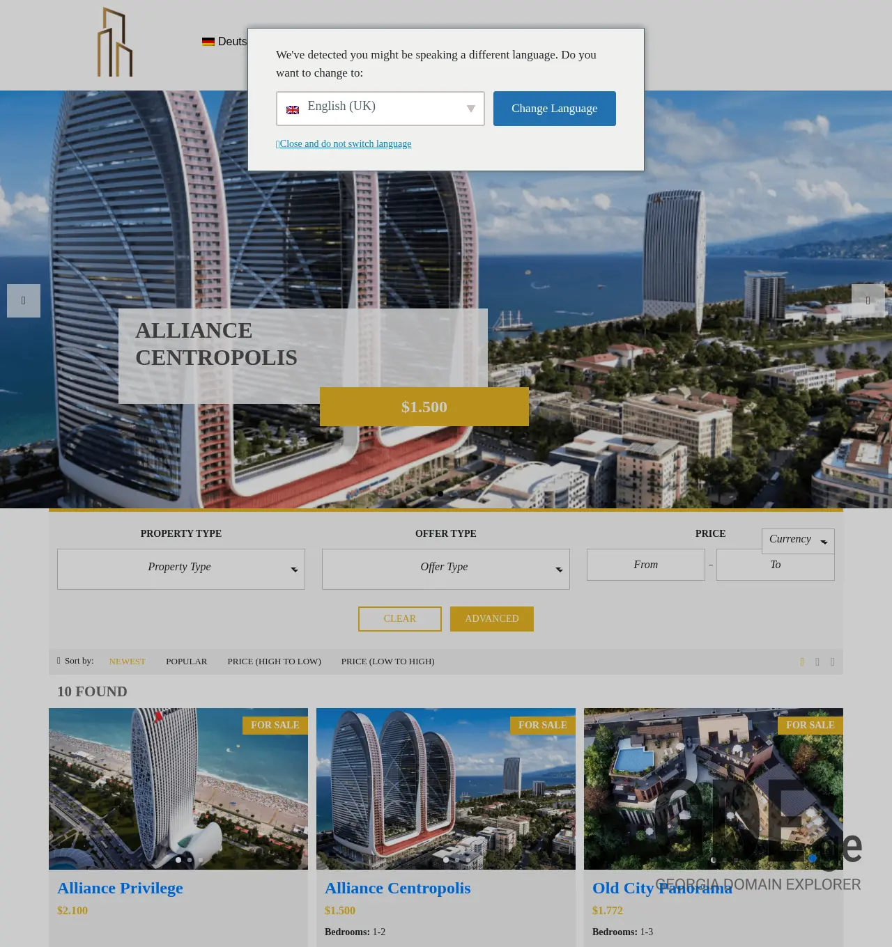 Screenshot of the site future-invest.ge at 2025-11-30