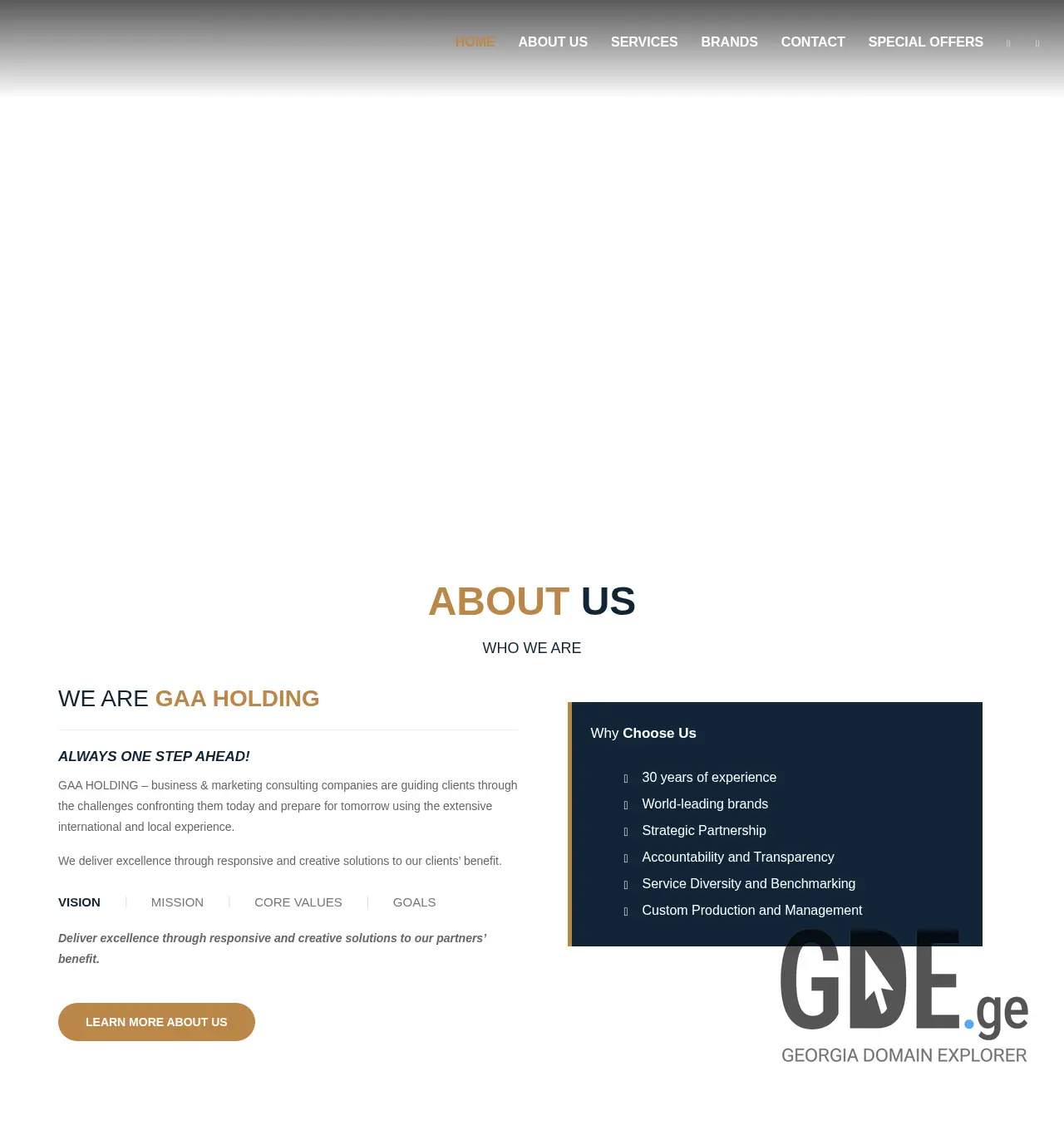 Screenshot of the site gaaholding.com.ge at 2025-11-29