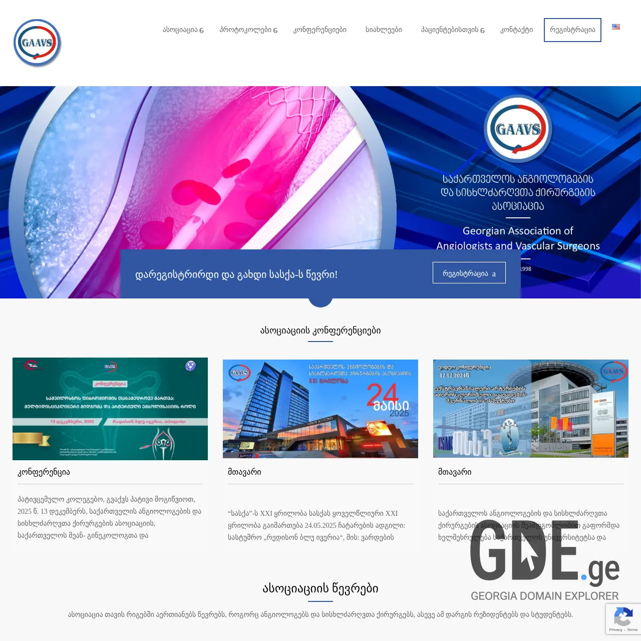 Screenshot of the site gaavs.org.ge at 2025-12-18