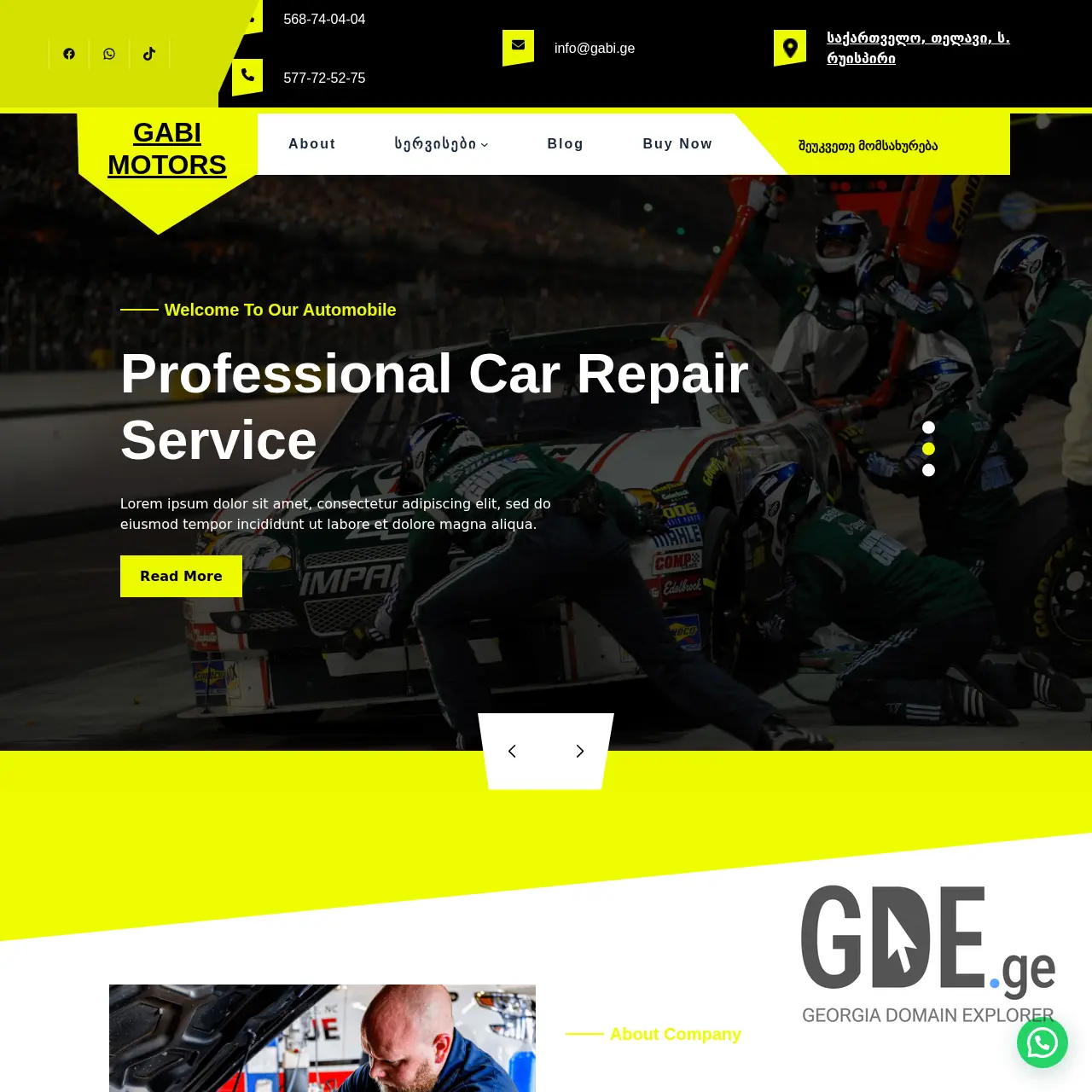 Screenshot of the site gabi.ge at 2026-01-02