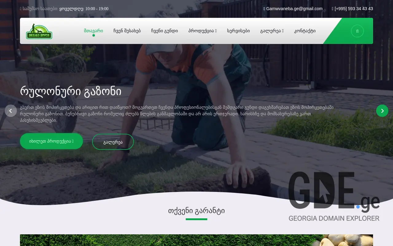 Screenshot of the site gamwvaneba.ge at 2025-11-28