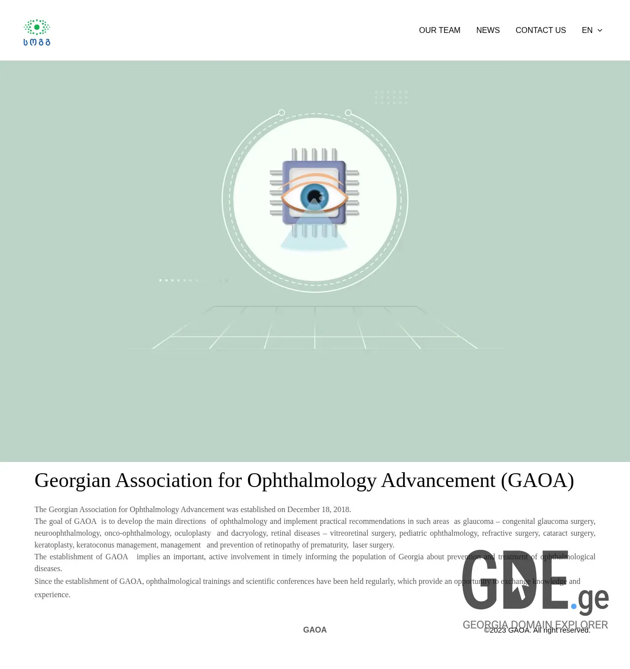 Screenshot of the site gaoa.ge at 2025-11-30