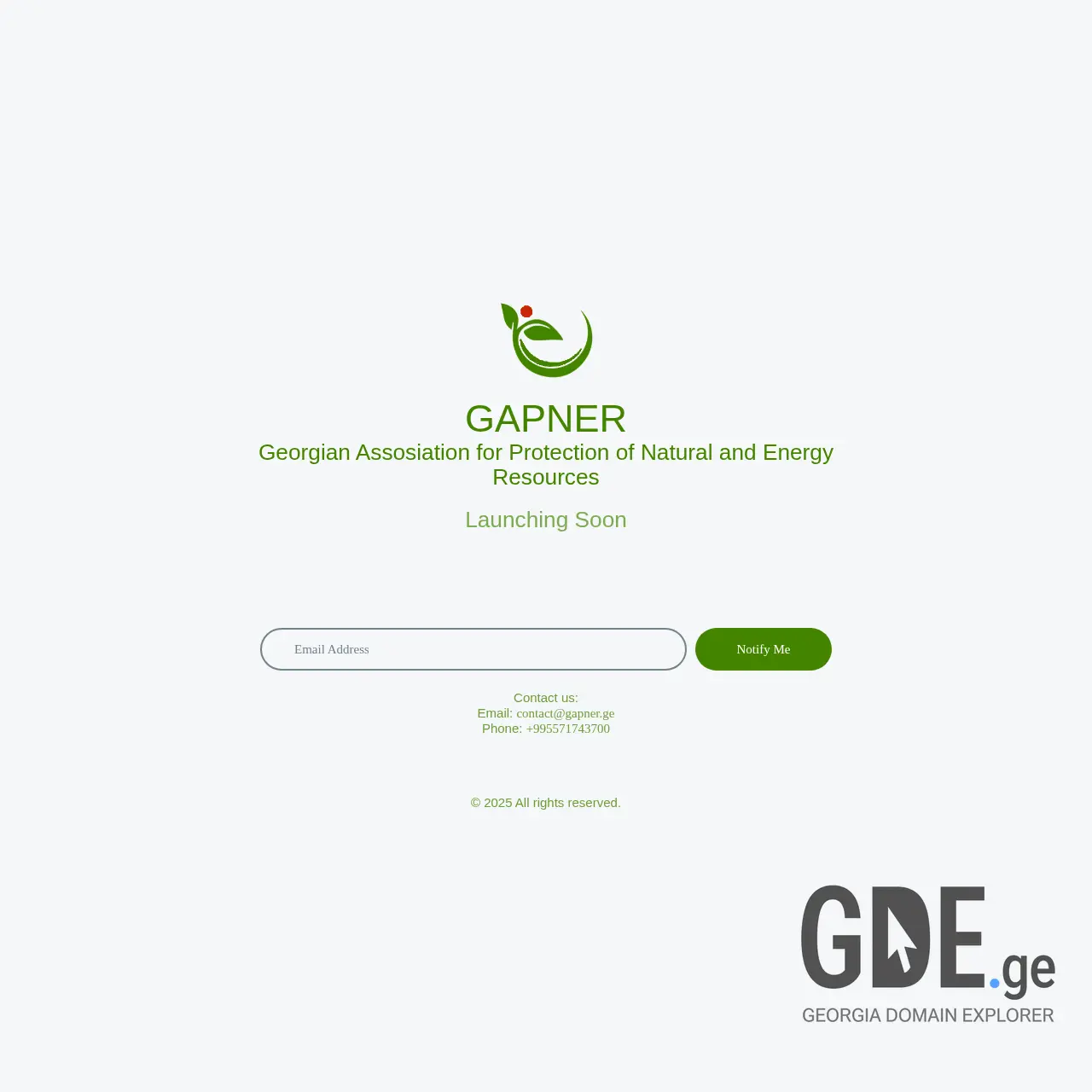 Screenshot of the site gapner.ge at 2025-12-10