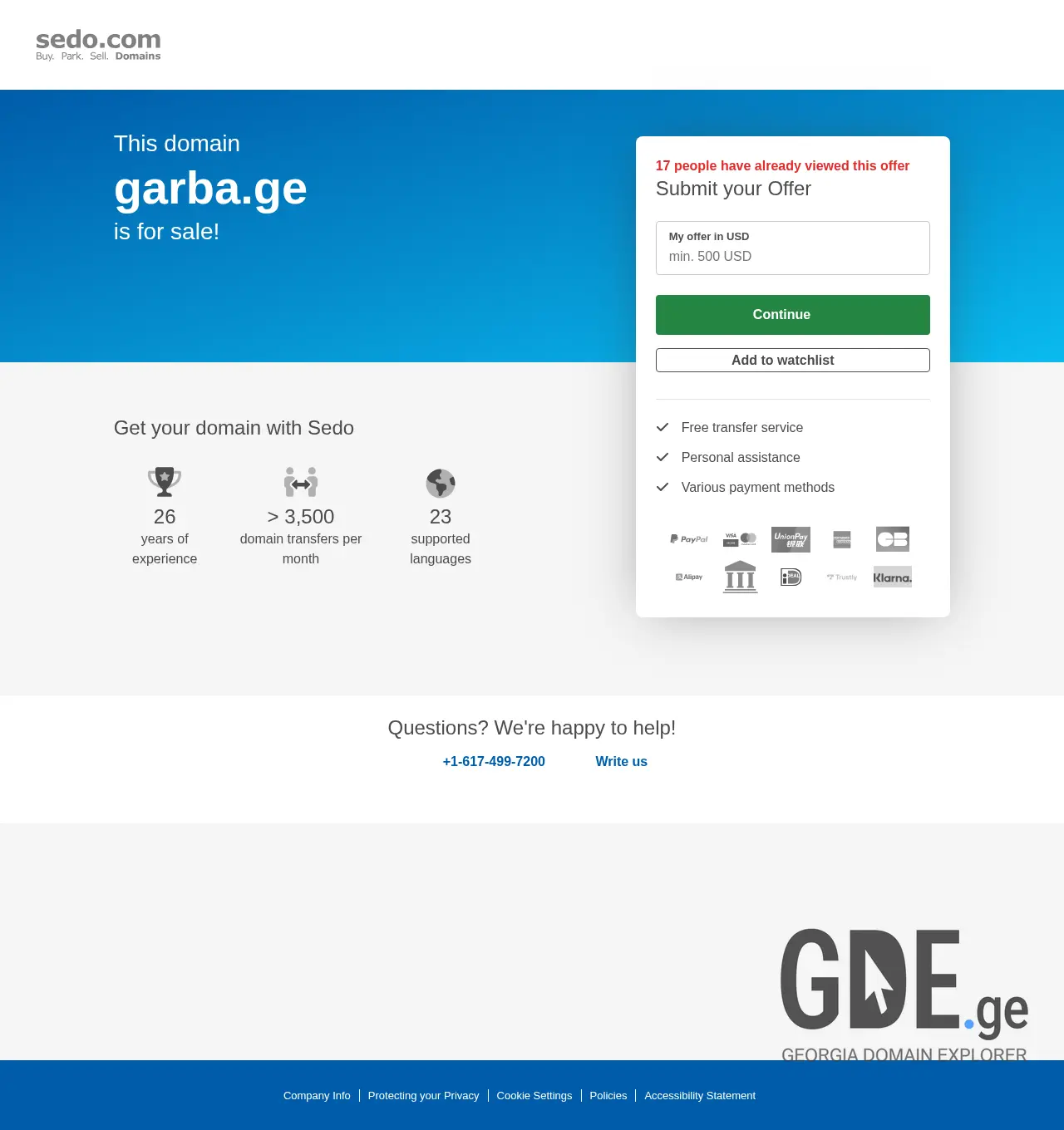 Screenshot of the site garba.ge at 2025-11-30