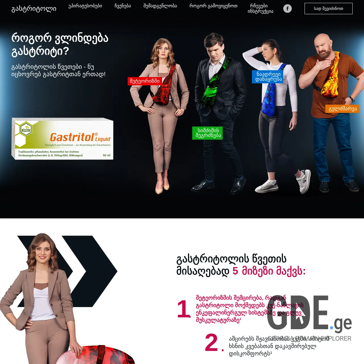 Screenshot of the site gastritoli.ge at 2025-12-10