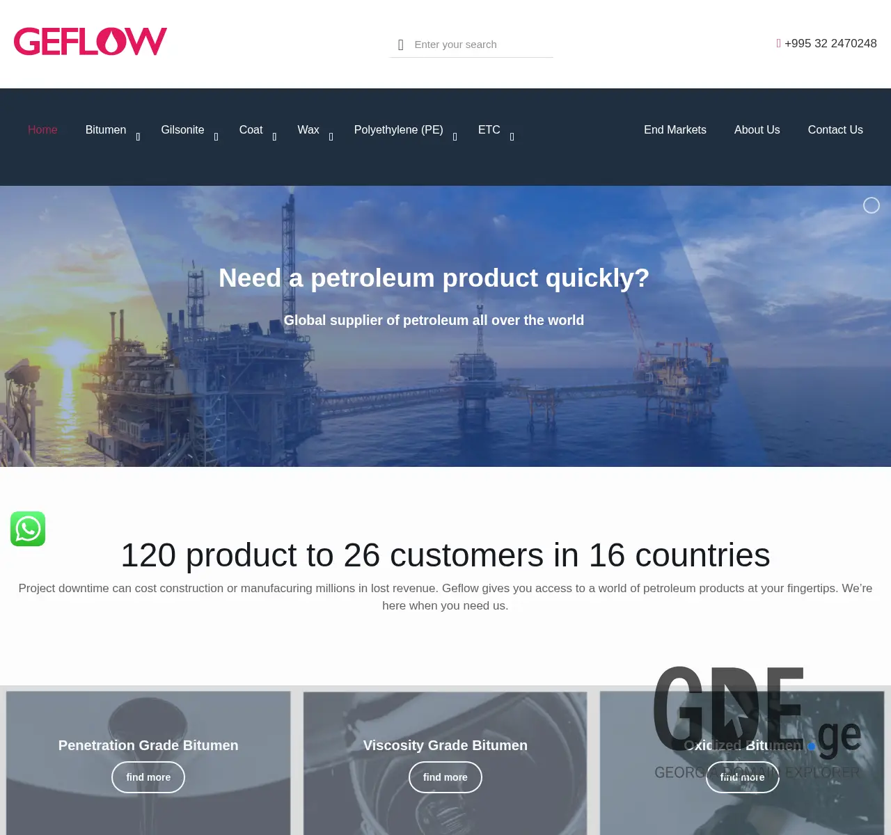 Screenshot of the site geflow.ge at 2025-11-26