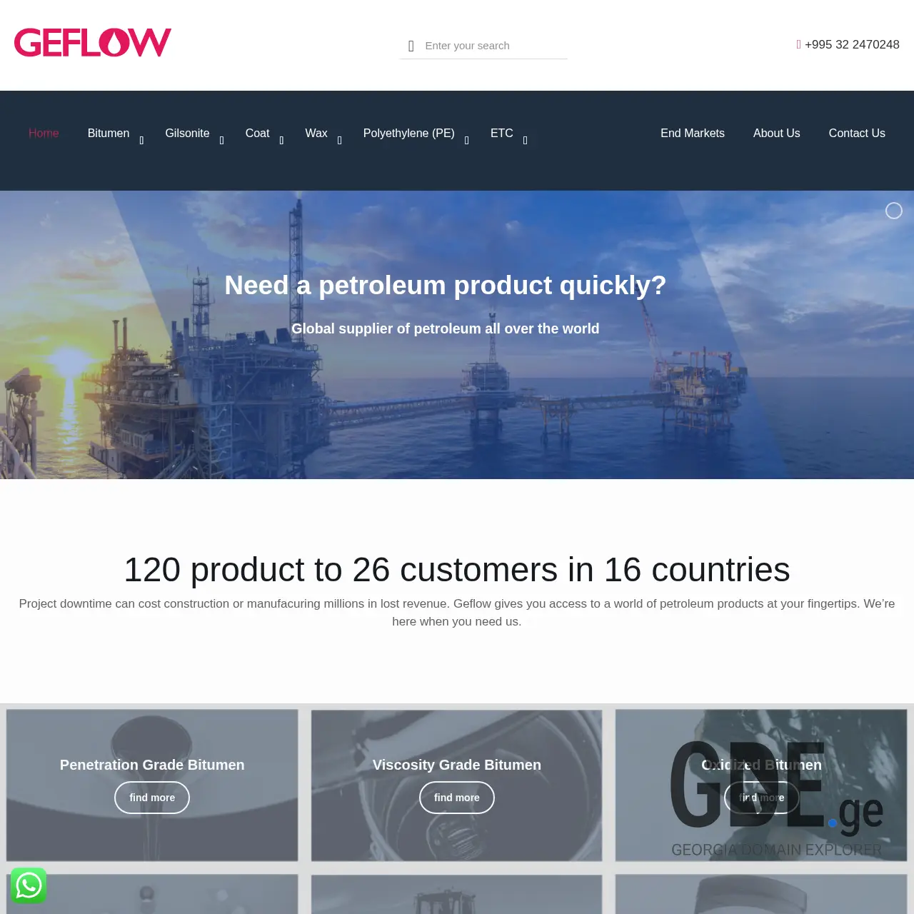 Screenshot of the site geflow.ge at 2025-12-20
