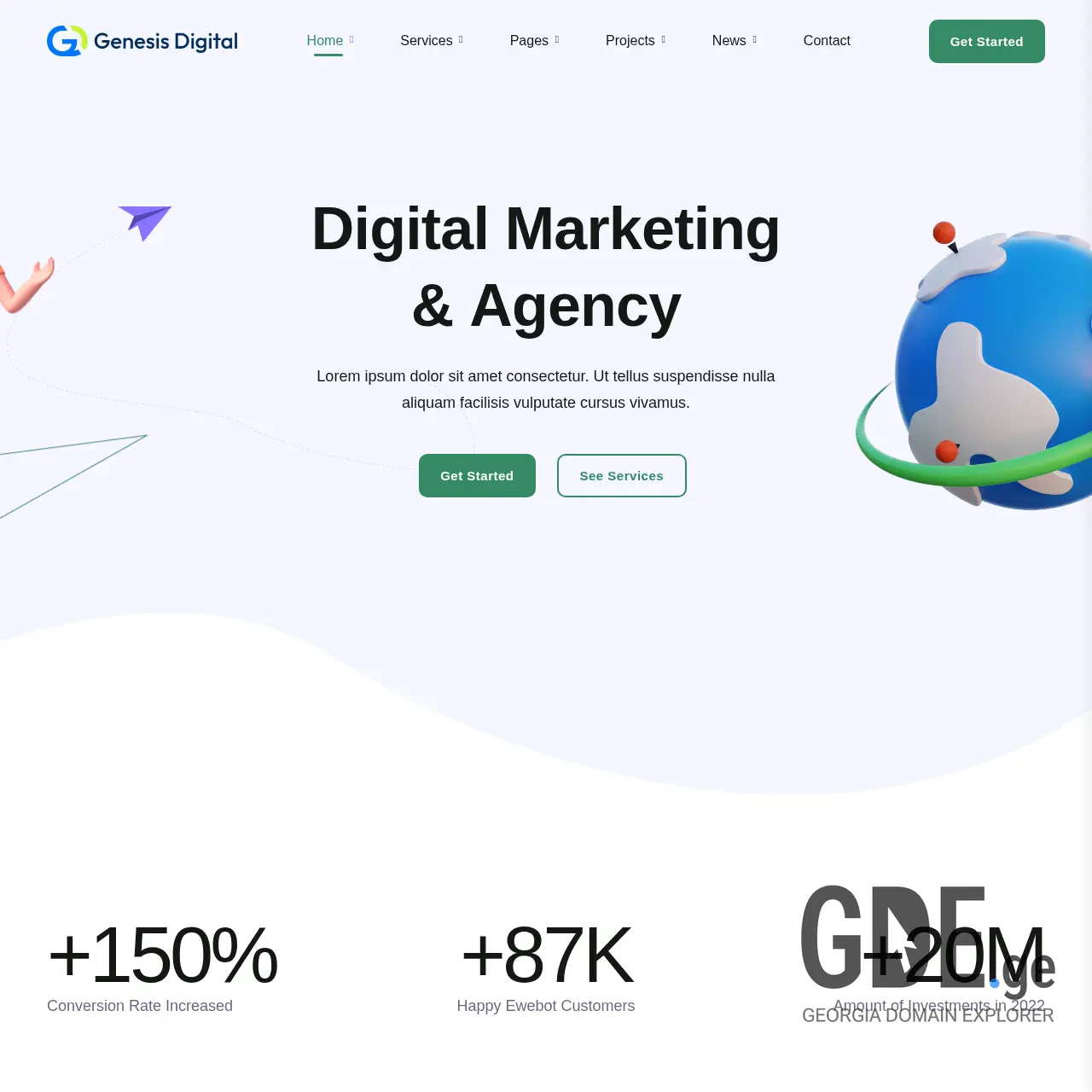 Screenshot of the site genesisdigital.ge at 2026-01-09