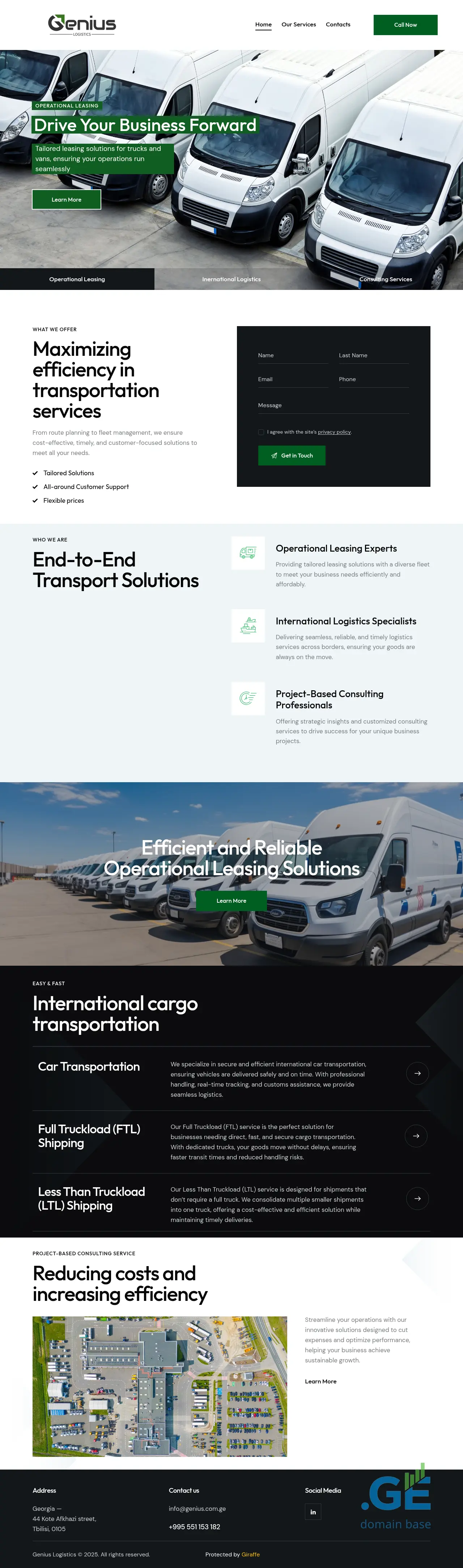 Screenshot of the site genius.com.ge