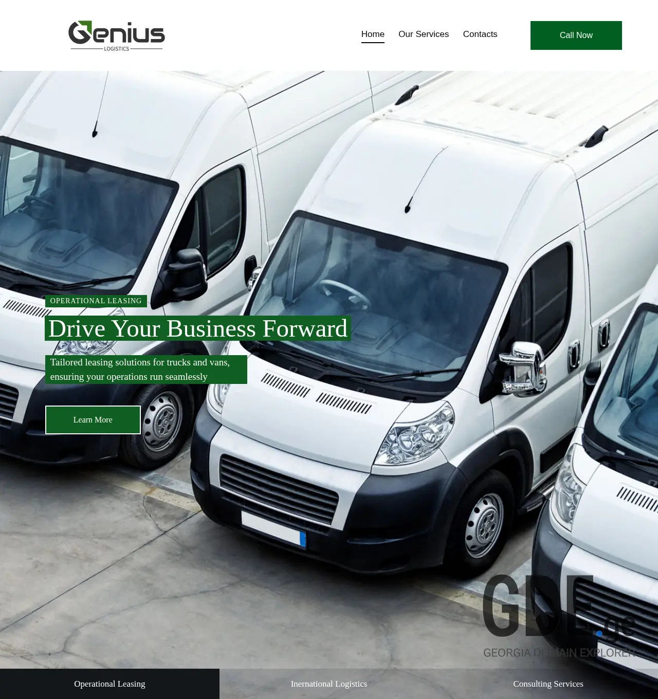 Screenshot of the site genius.com.ge at 2025-12-03