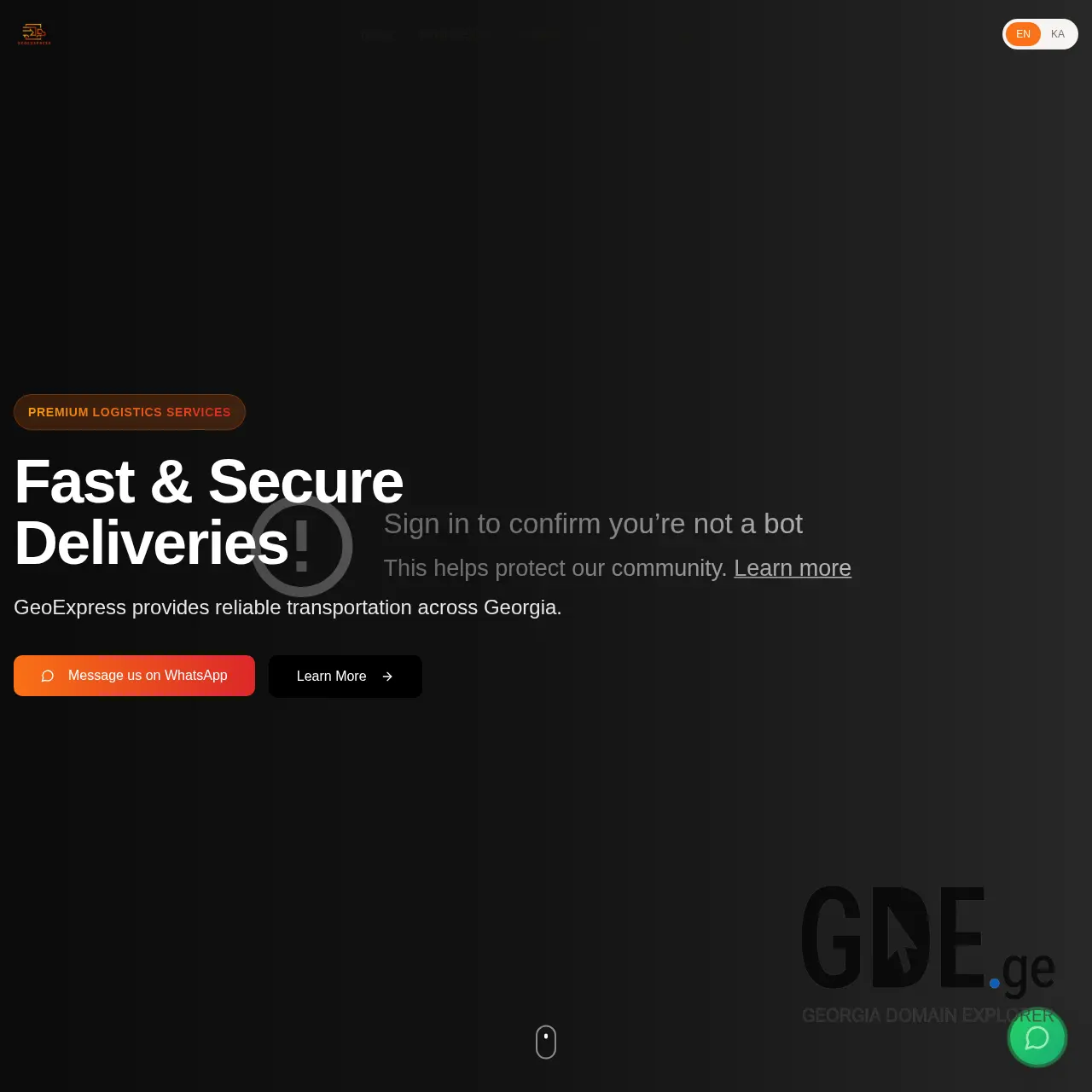 Screenshot of the site geo-express.ge at 2025-12-30