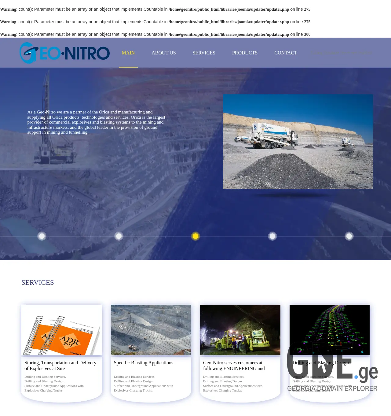 Screenshot of the site geo-nitro.ge at 2025-11-29