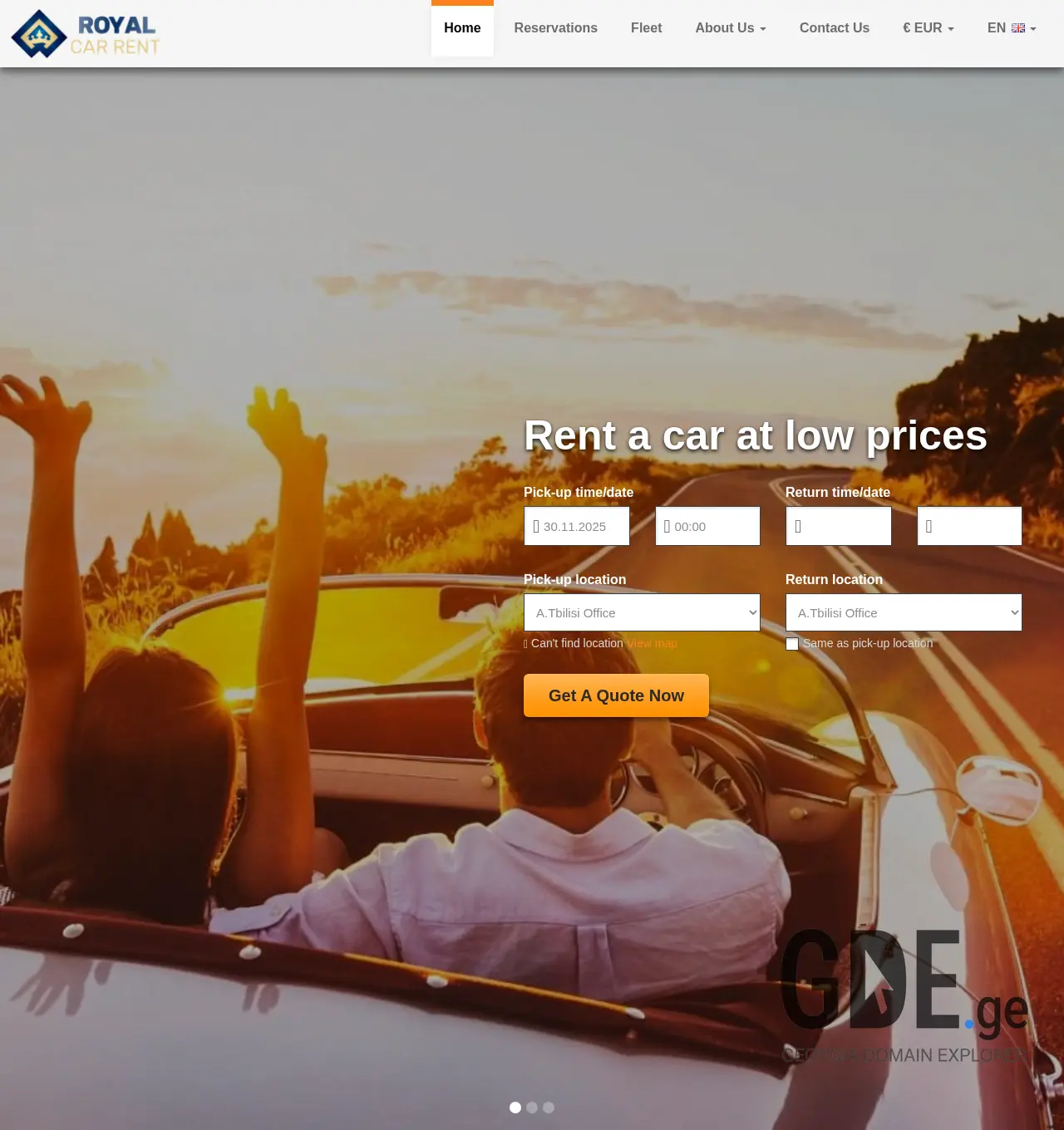 Screenshot of the site geocarrent.ge at 2025-11-29