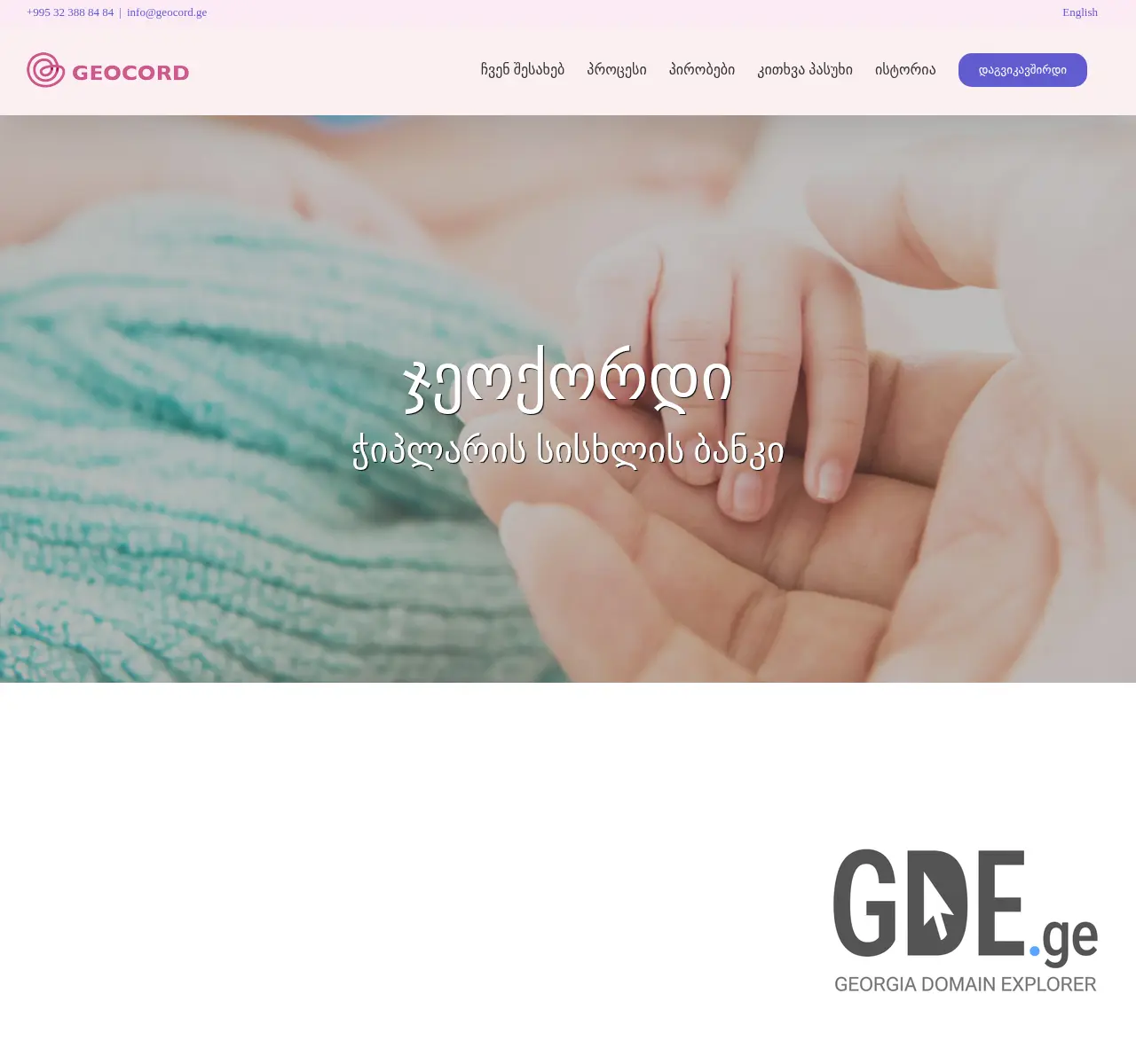 Screenshot of the site geocord.ge at 2025-11-26