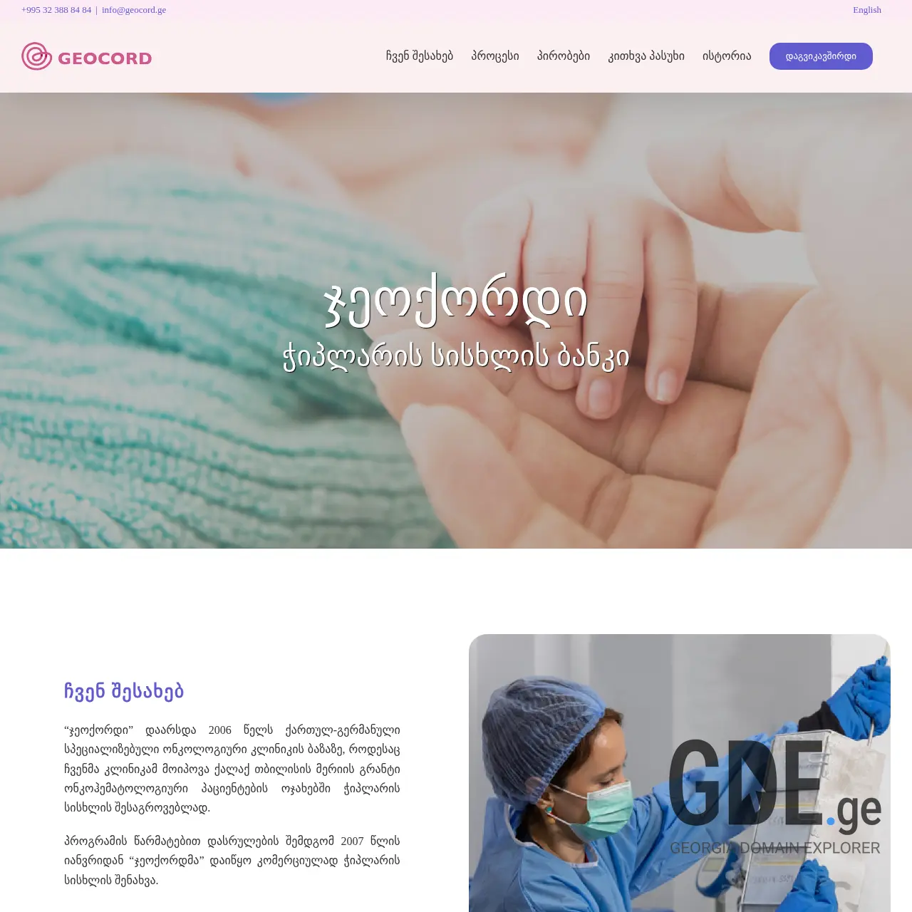 Screenshot of the site geocord.ge at 2025-12-19