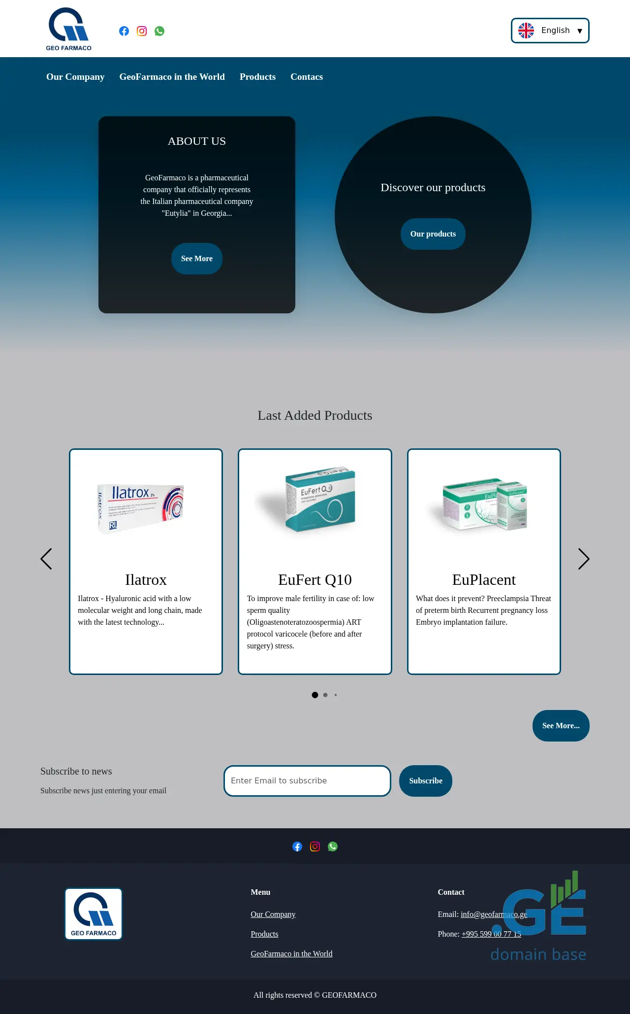 Screenshot of the site geofarmaco.ge at 2025-10-07