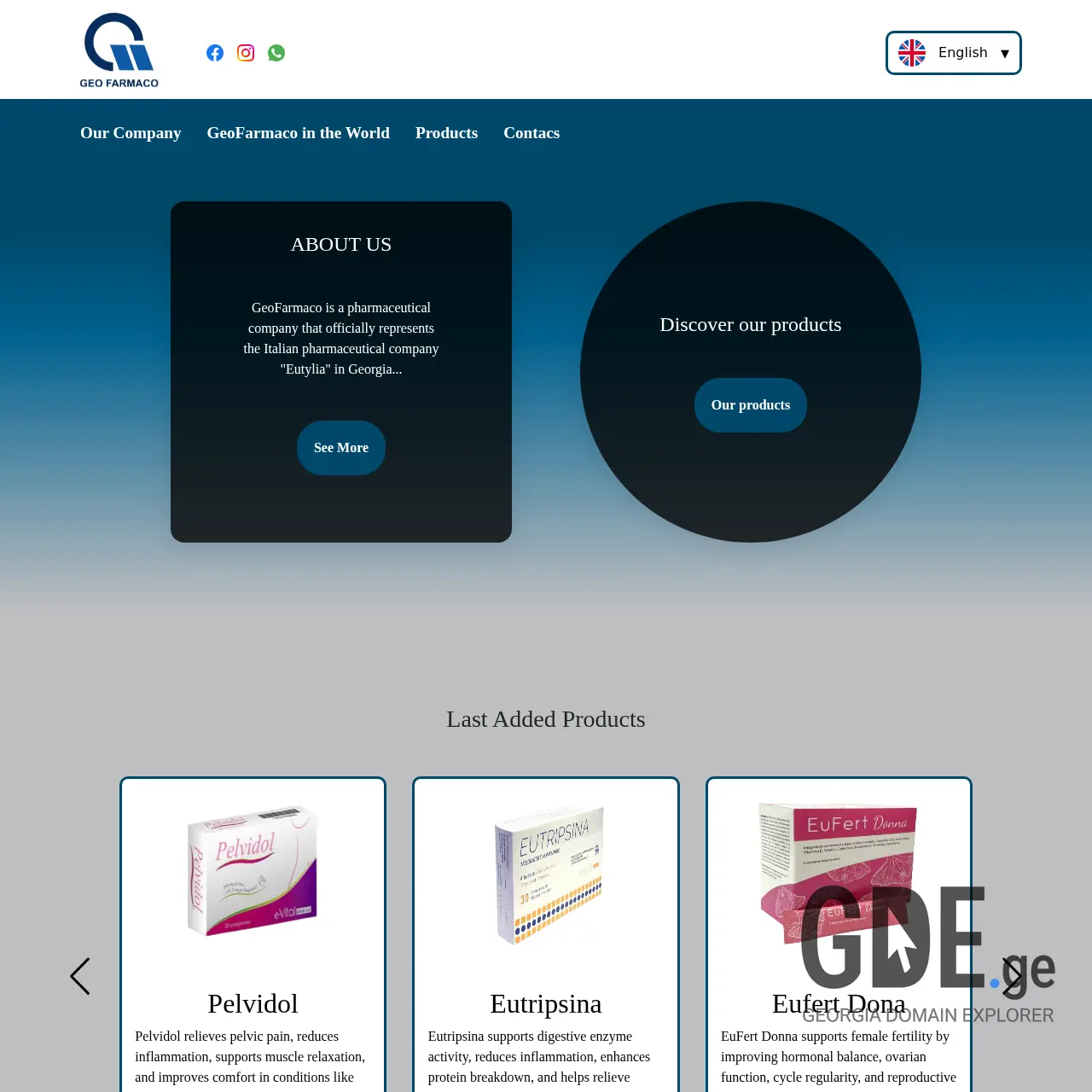 Screenshot of the site geofarmaco.ge at 2025-12-09