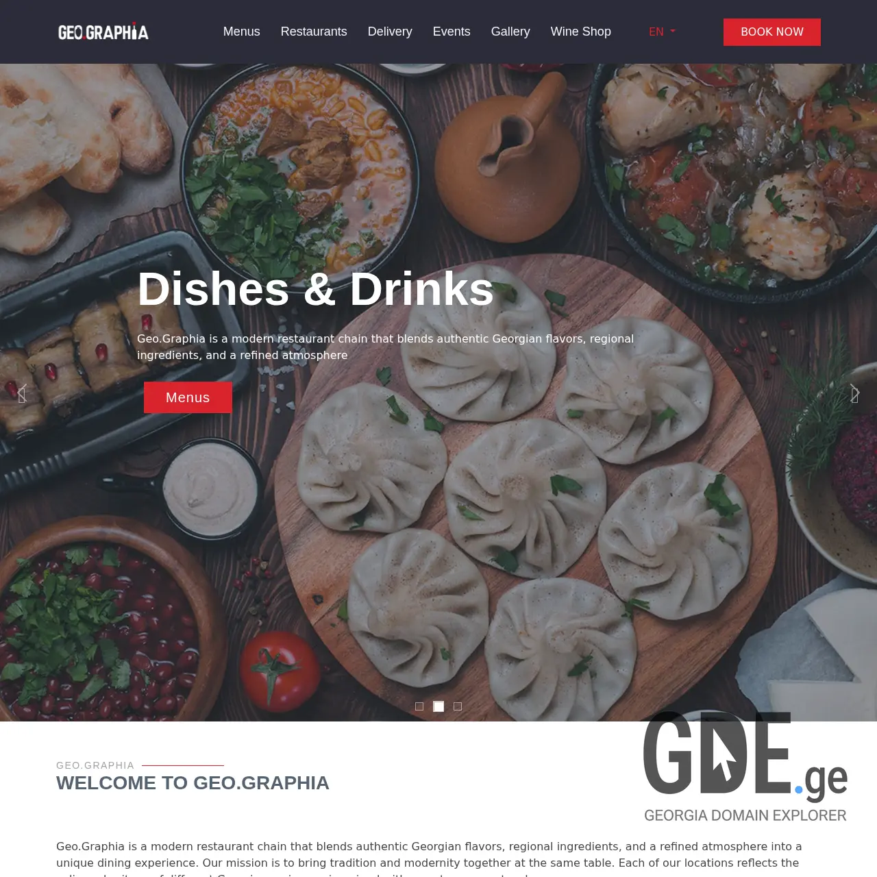 Screenshot of the site geographia.ge at 2025-12-09