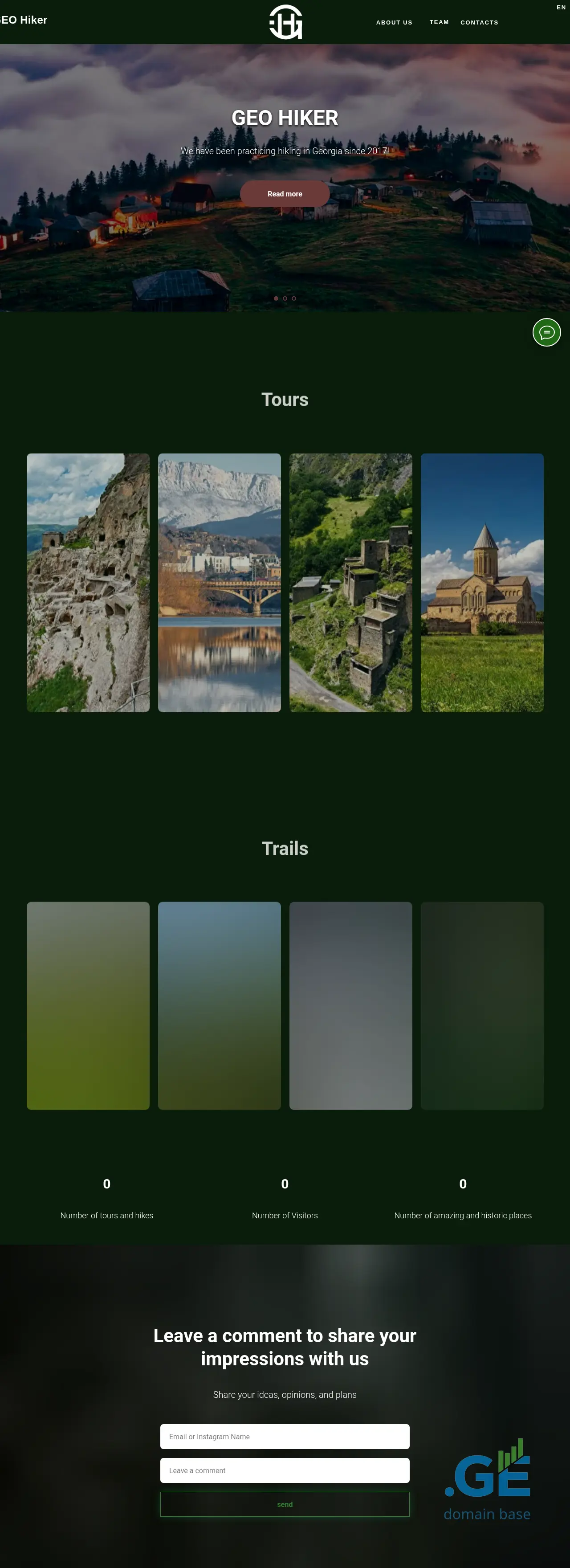 Screenshot of the site geohiker.ge at 2025-10-07