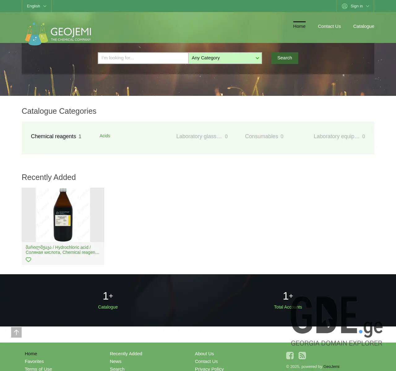 Screenshot of the site geojemi.ge at 2025-11-26