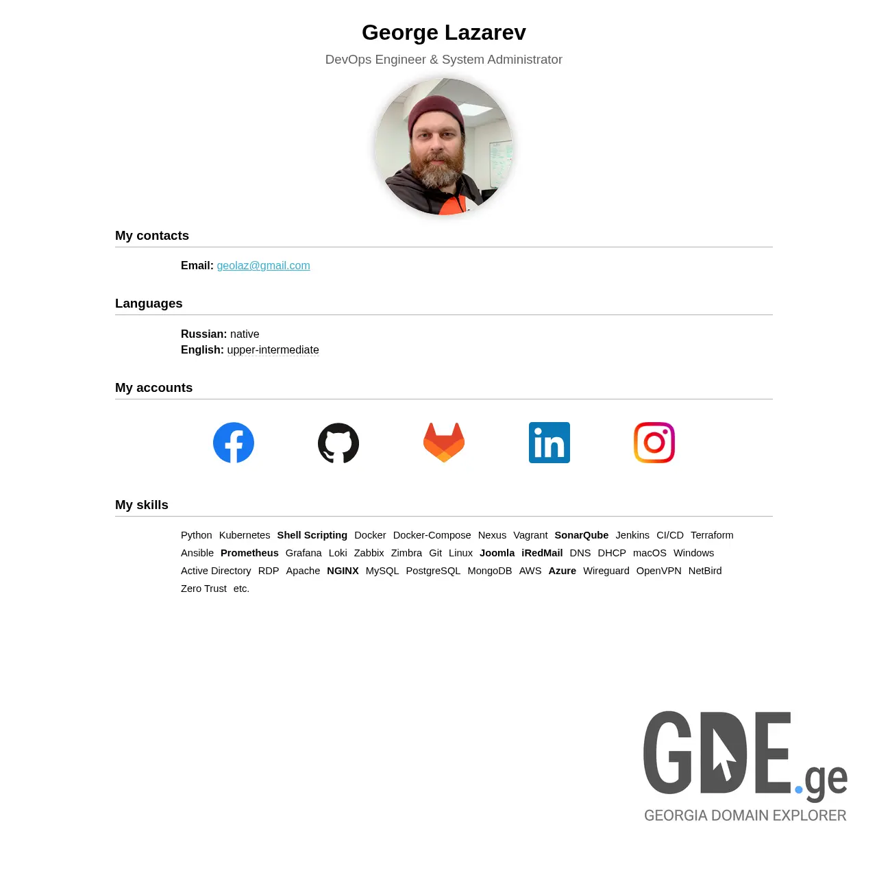 Screenshot of the site geolaz.ge at 2025-12-10