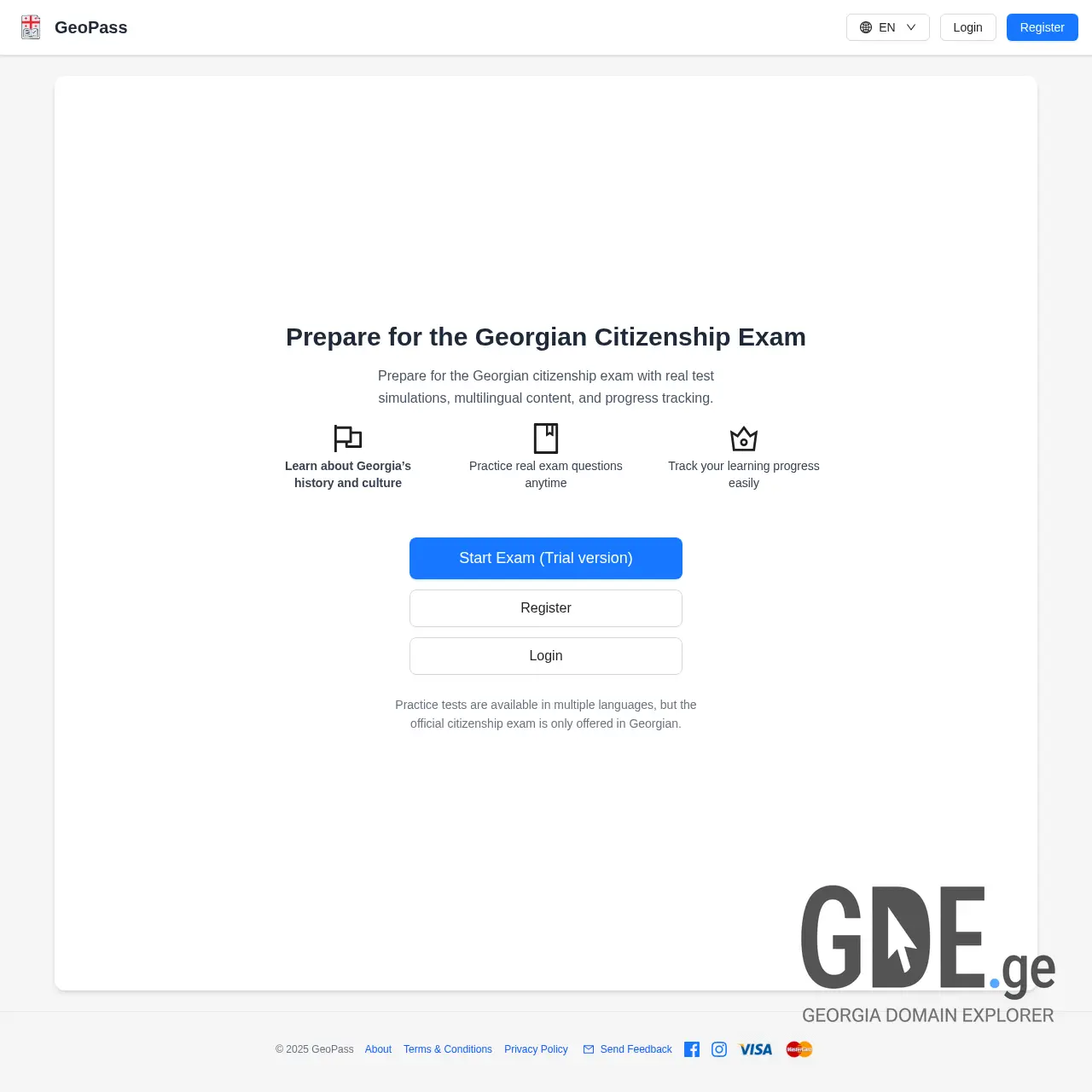 Screenshot of the site geopass.ge at 2025-12-15
