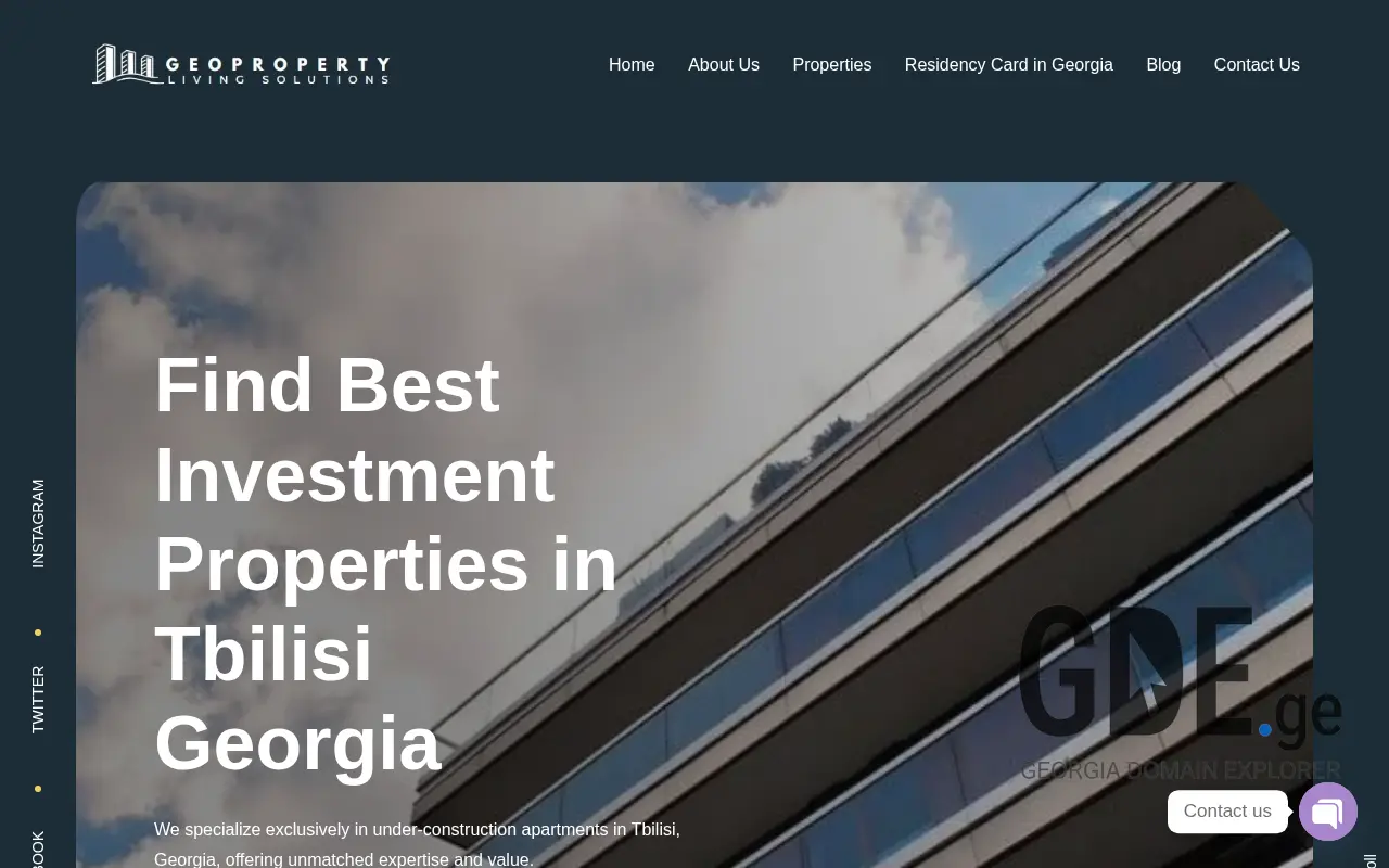 Screenshot of the site geoproperty.ge at 2025-11-28