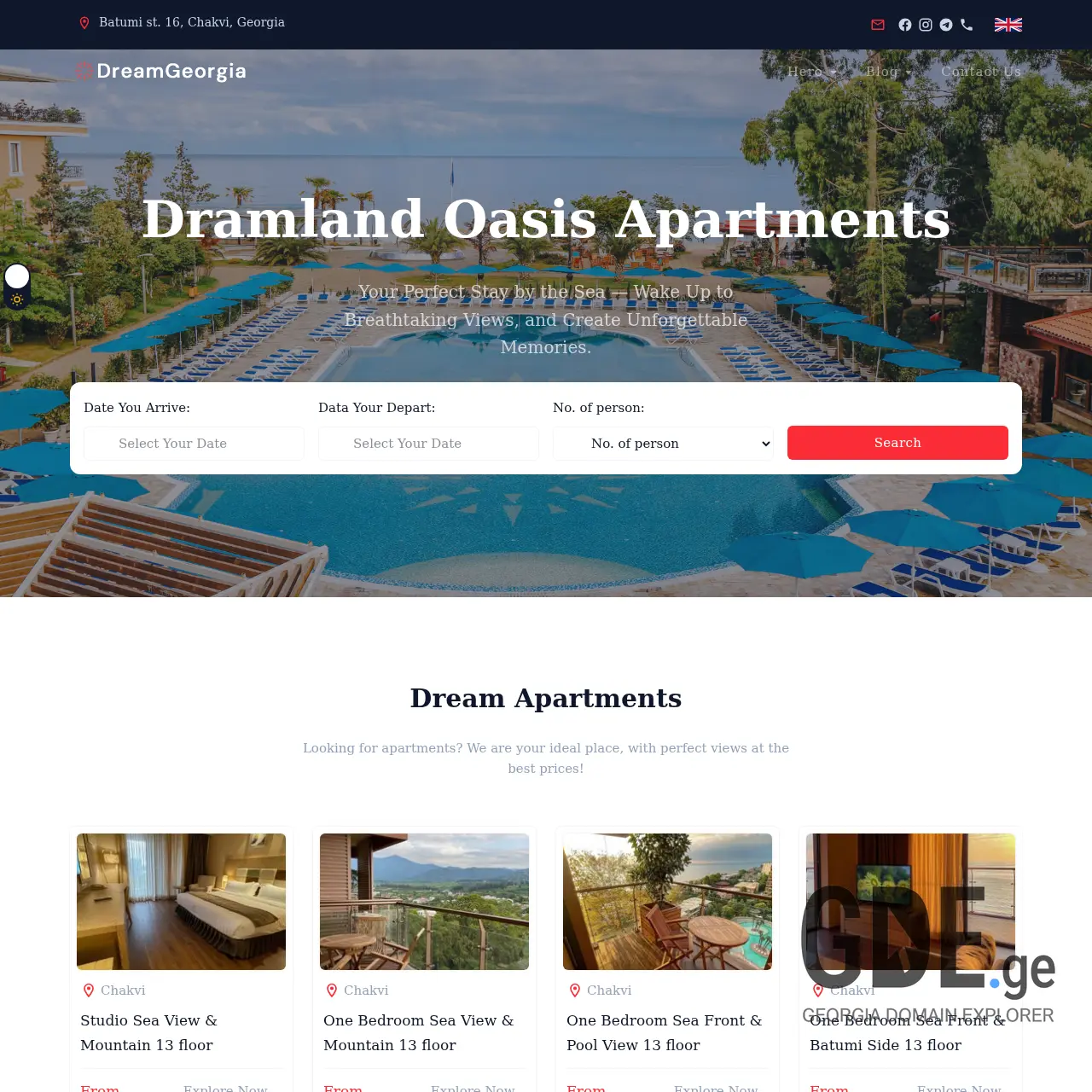 Screenshot of the site georgiadream.ge at 2025-12-10