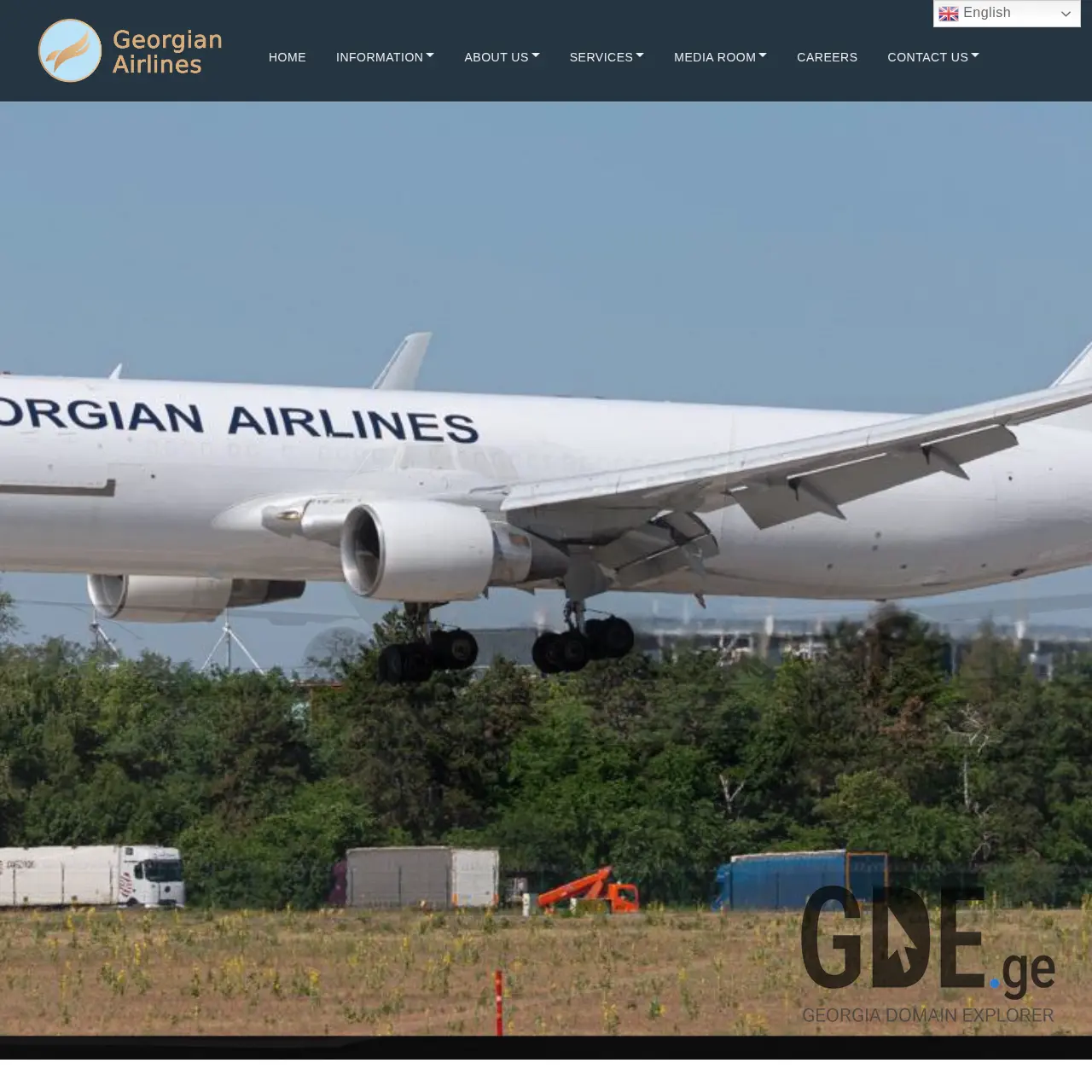 Screenshot of the site georgian-airlines.ge at 2025-12-10