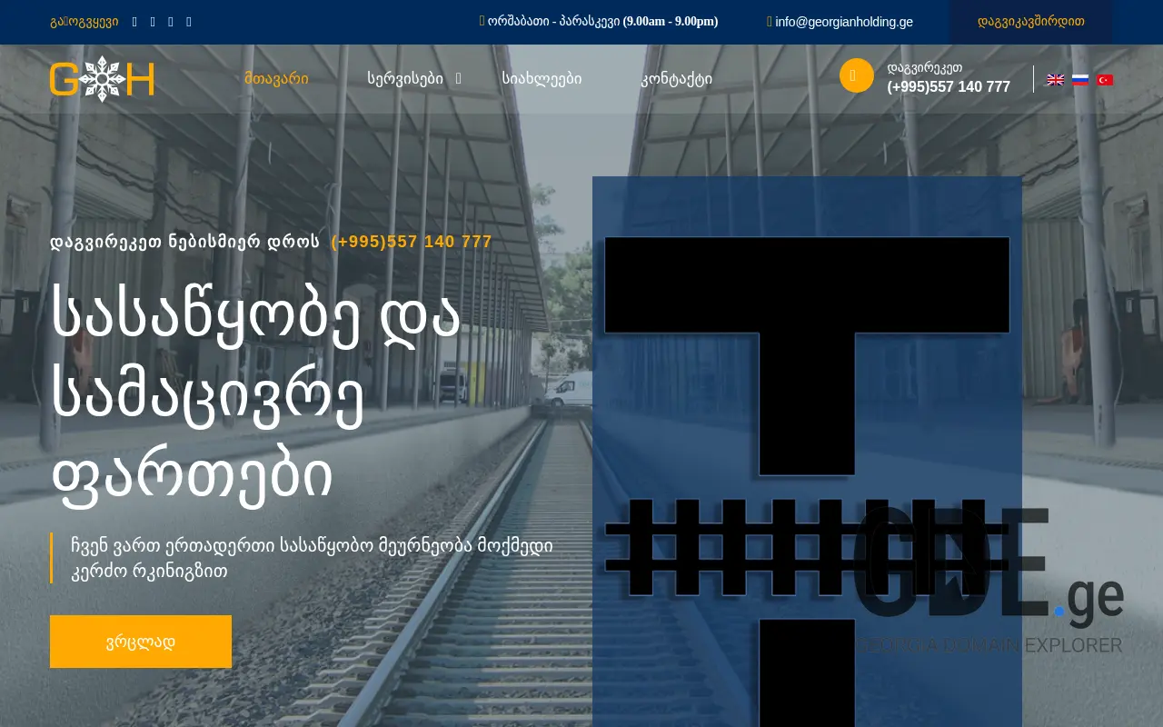 Screenshot of the site georgianholding.ge at 2025-11-28