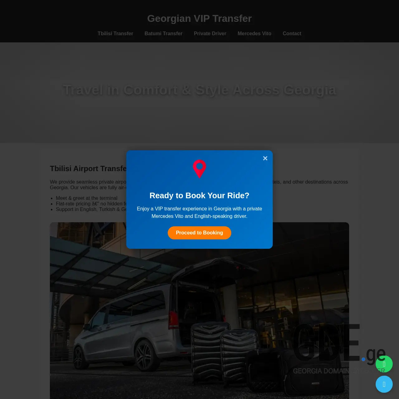 Screenshot of the site georgiantransfer.ge at 2025-12-10