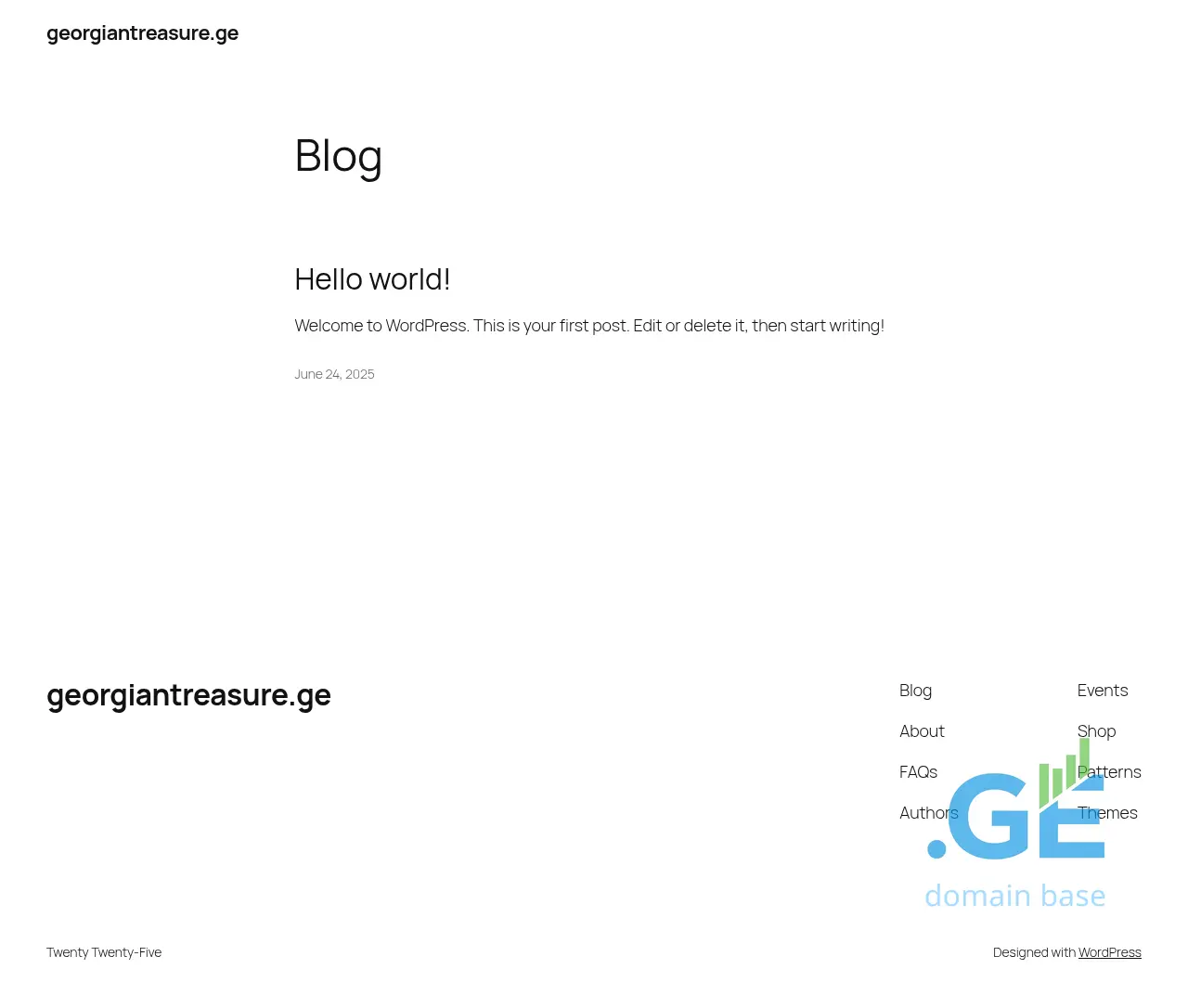 Screenshot of the site georgiantreasure.ge